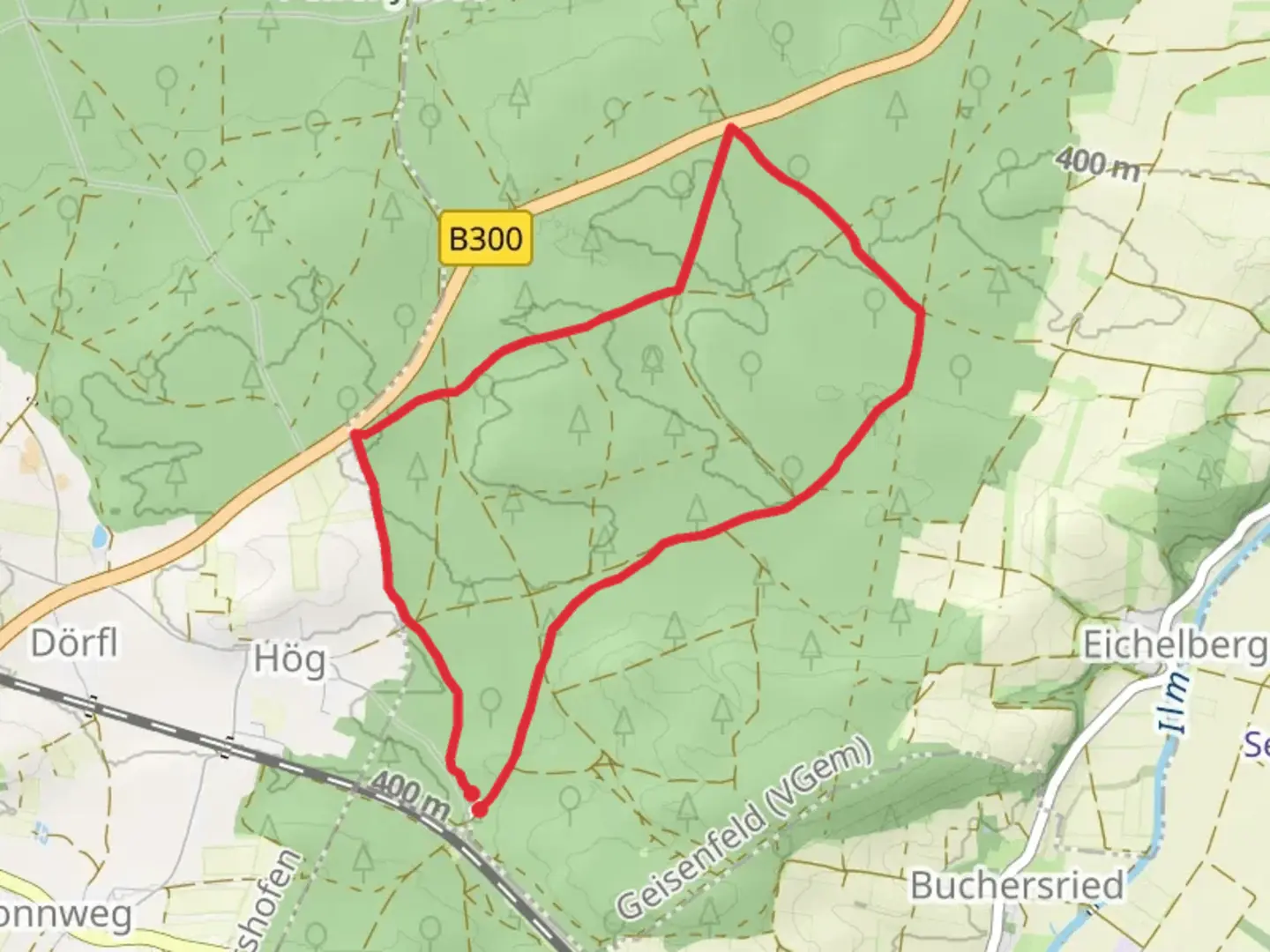 An image depicting the trail Wanderweg 39c and its surrounding area.
