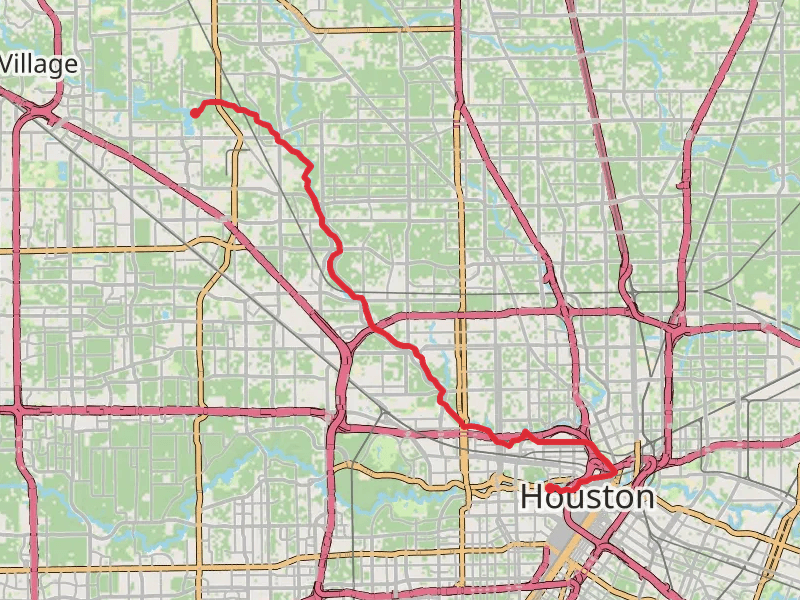 White Oak Bayou Greenway mobile static map