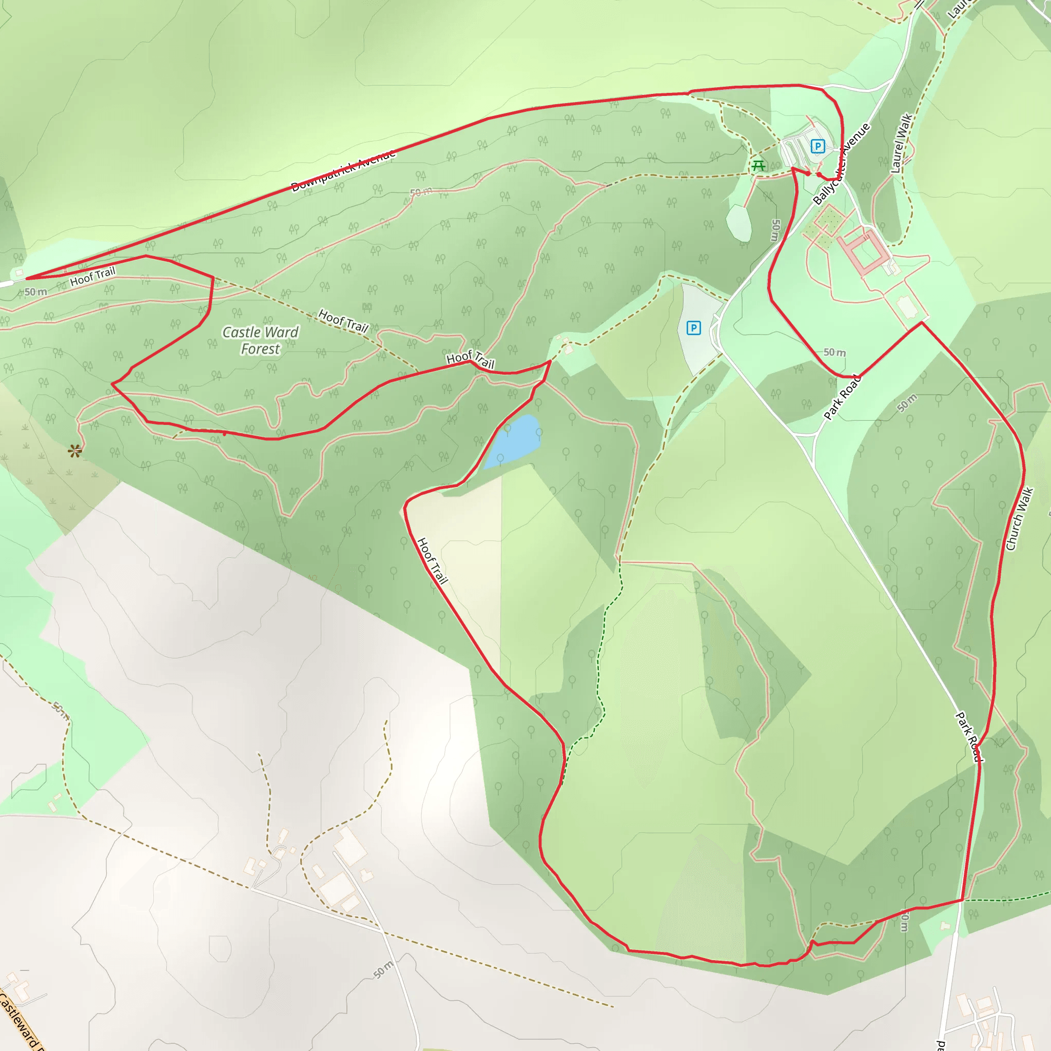 Castle Ward Boundary Trail mobile static map