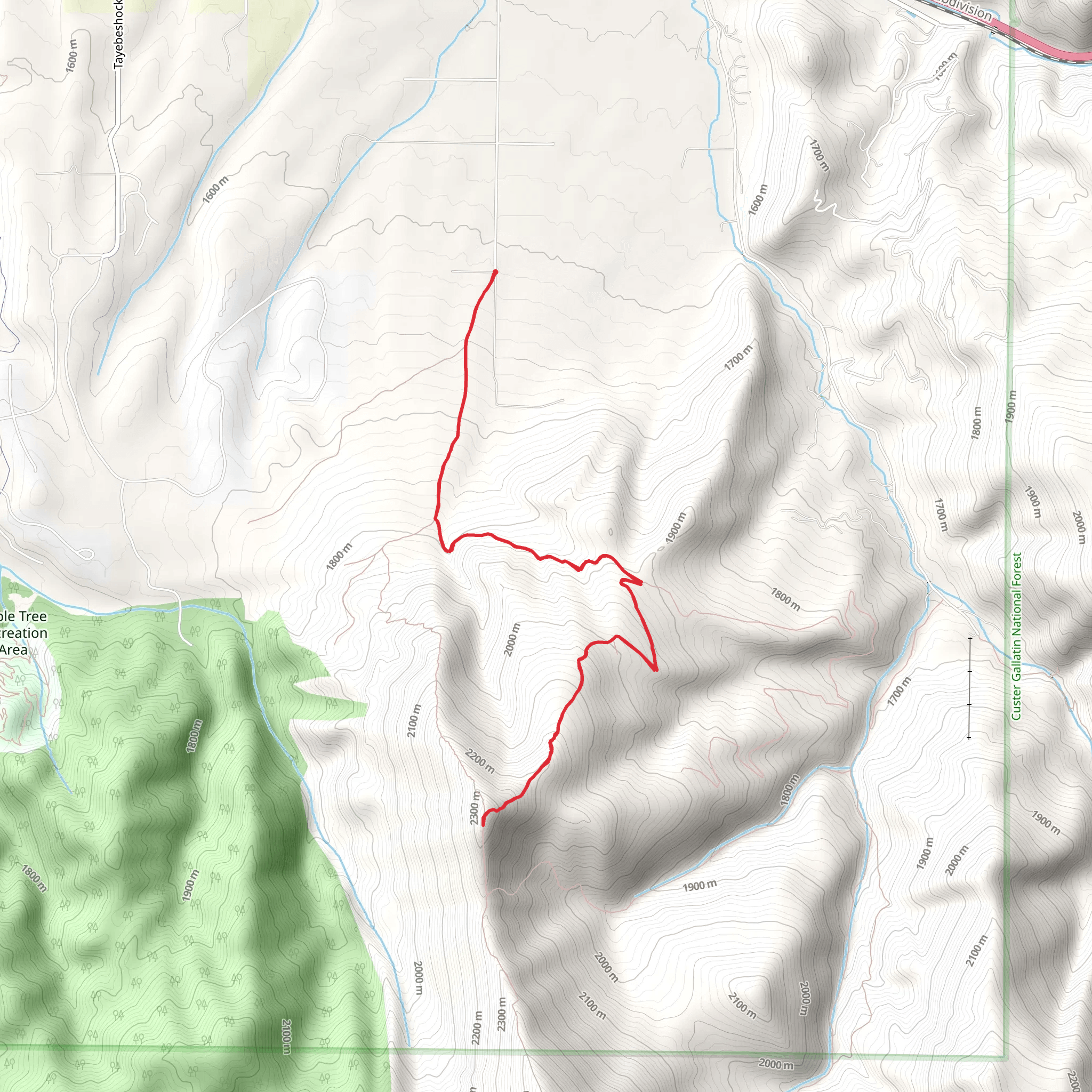 Mount Ellis Ridge mobile static map