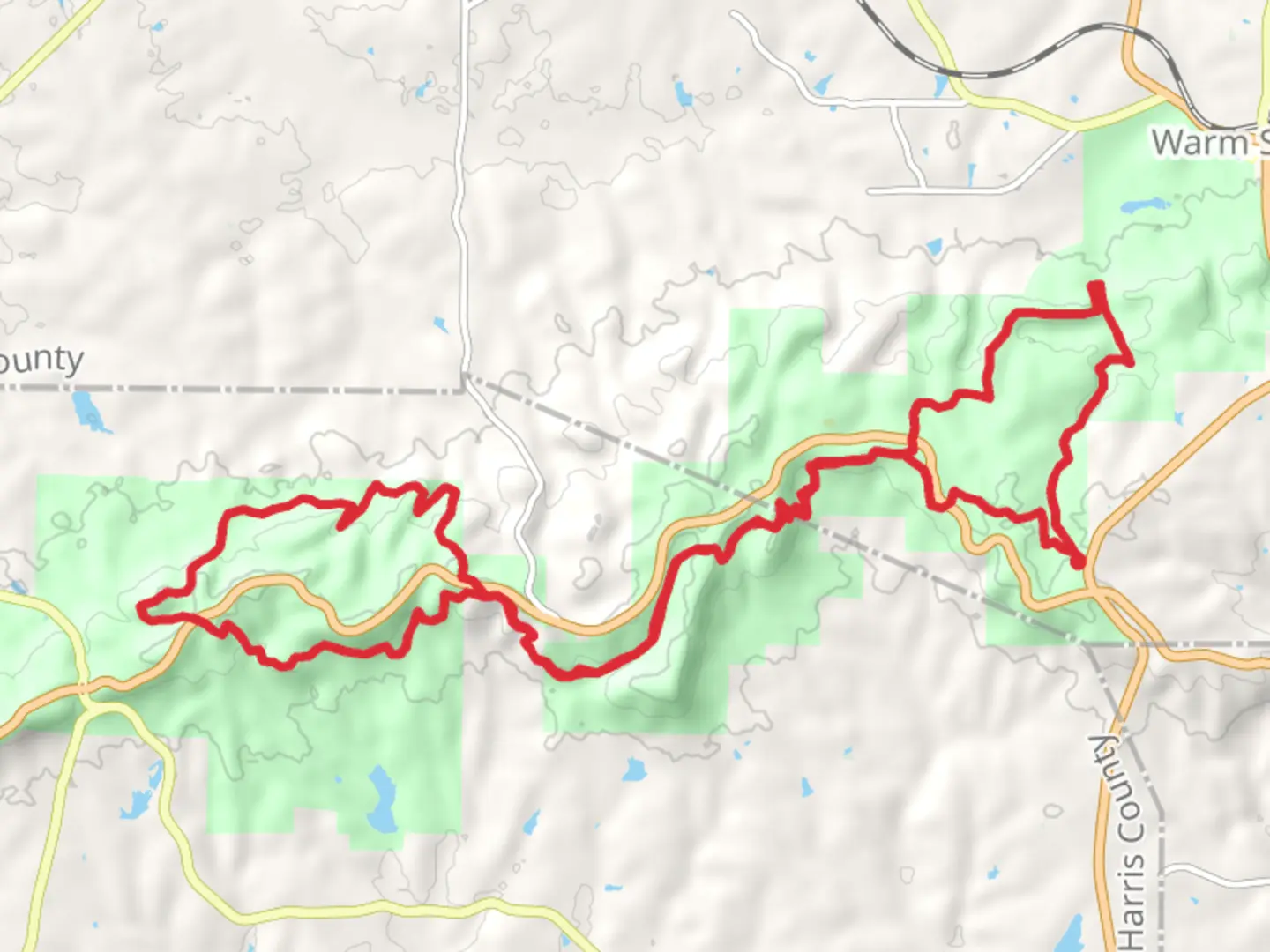 An image depicting the trail Pine Mountain, Sawtooth and Beaver Pond Loop Trail and its surrounding area.