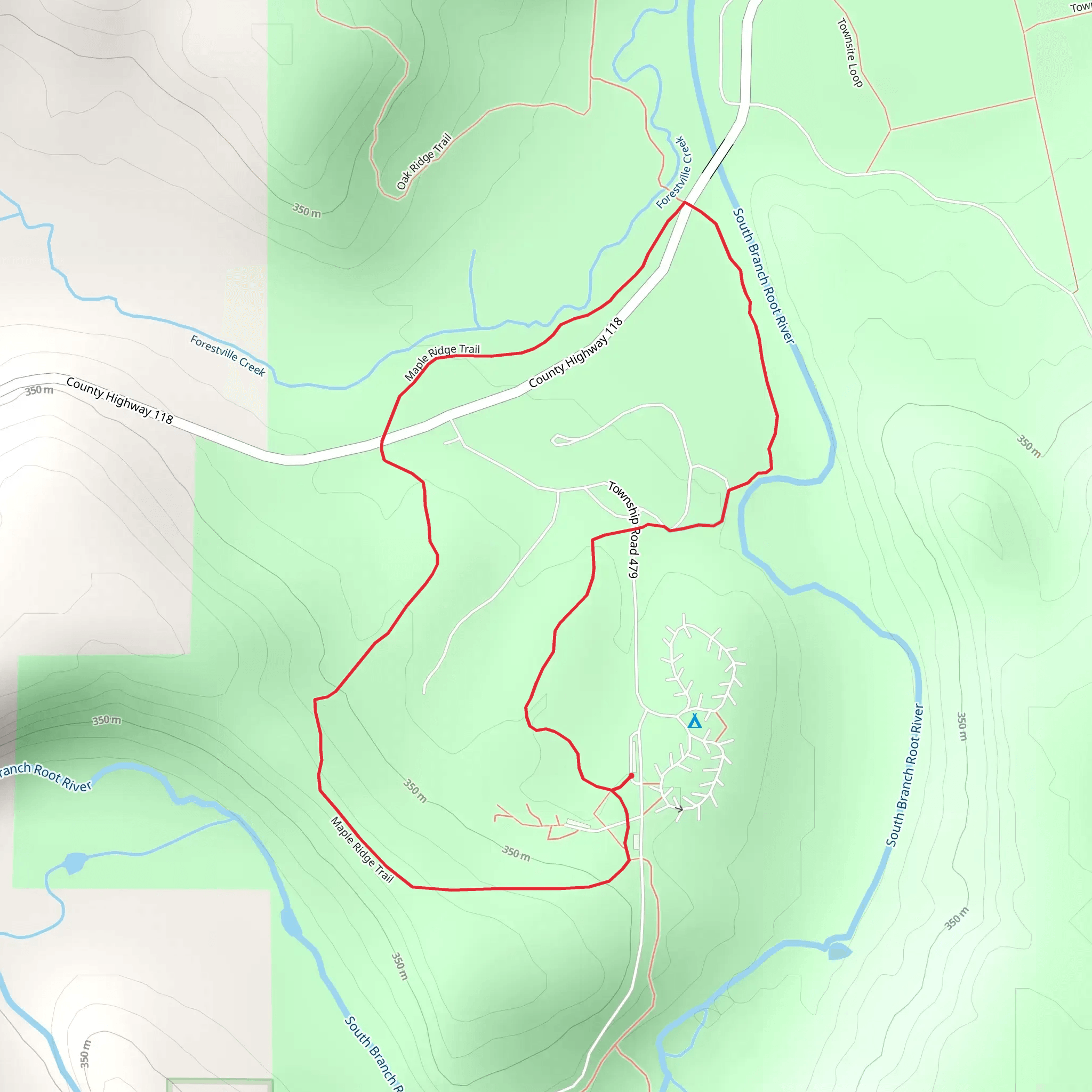 Maple Ridge Loop Trail mobile static map