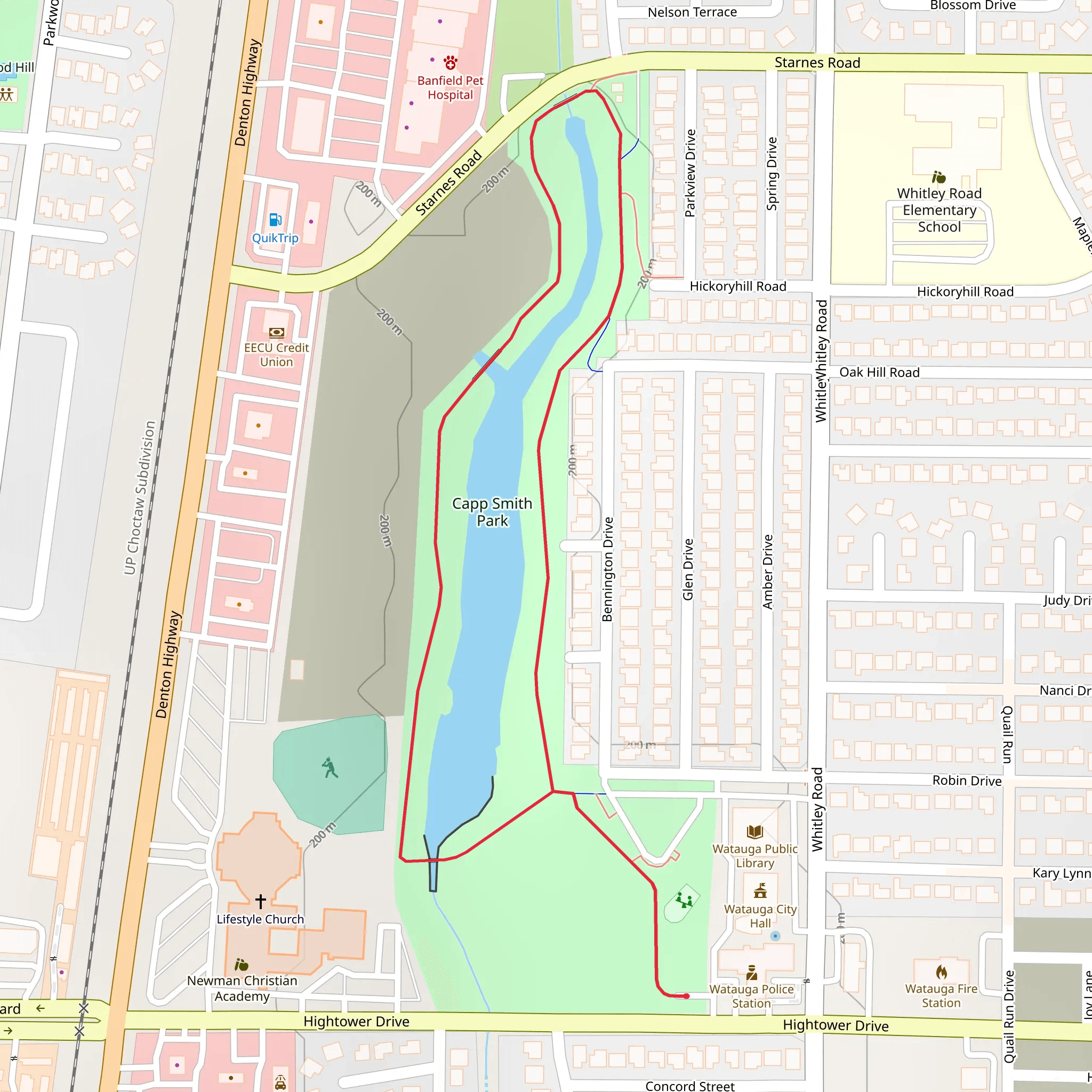 Capp Smith Park Loop mobile static map