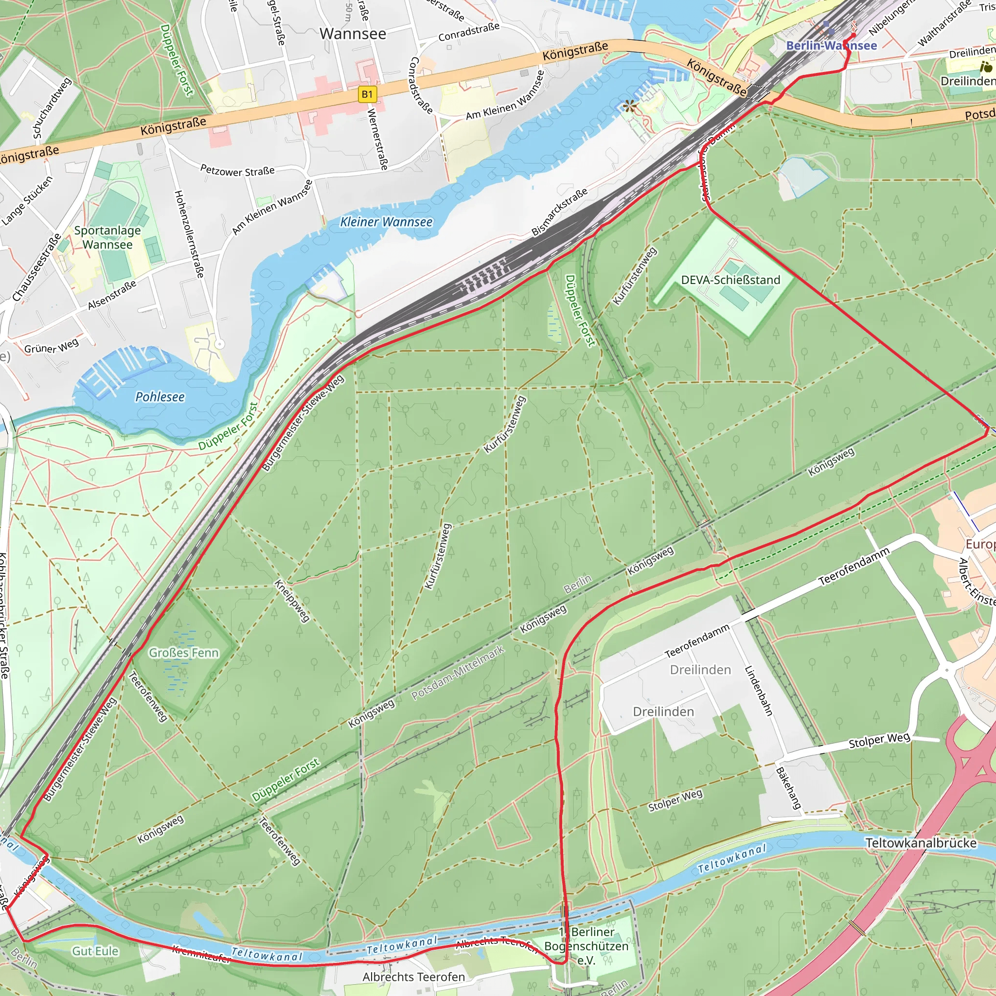 Teltowkanal via Bürgermeister-Stiewe-Weg mobile static map