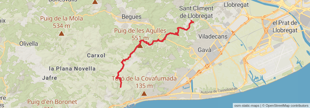 GR 92 Sendero del Mediterráneo Cataluña stage 21 Map
