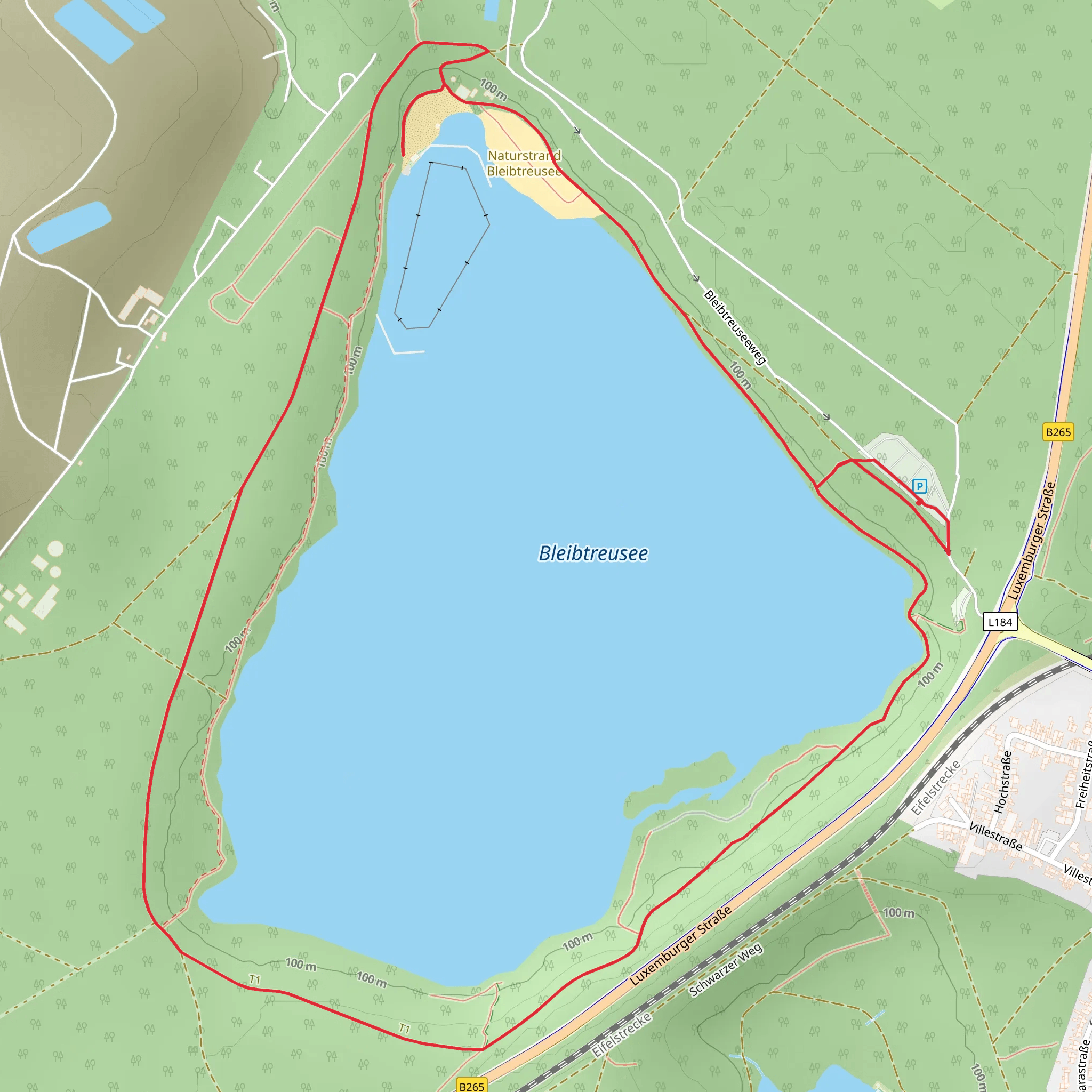 Bleibtreusee via Seenrunde S and Ville A4 mobile static map