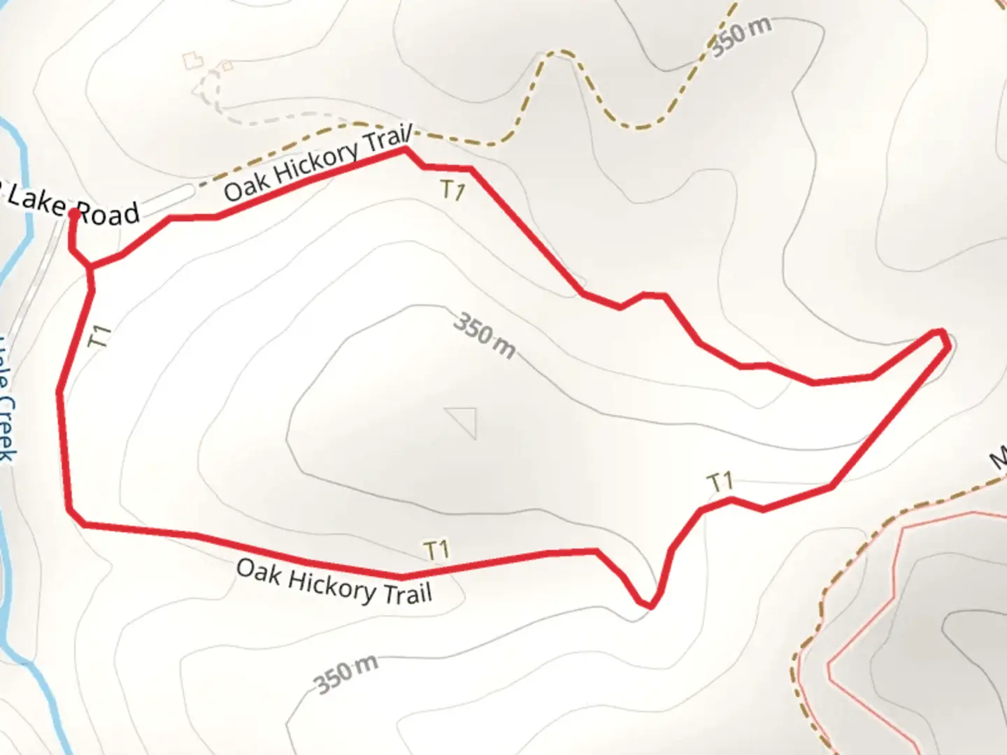 An image depicting the trail Oak Hickory Loop Trail and its surrounding area.