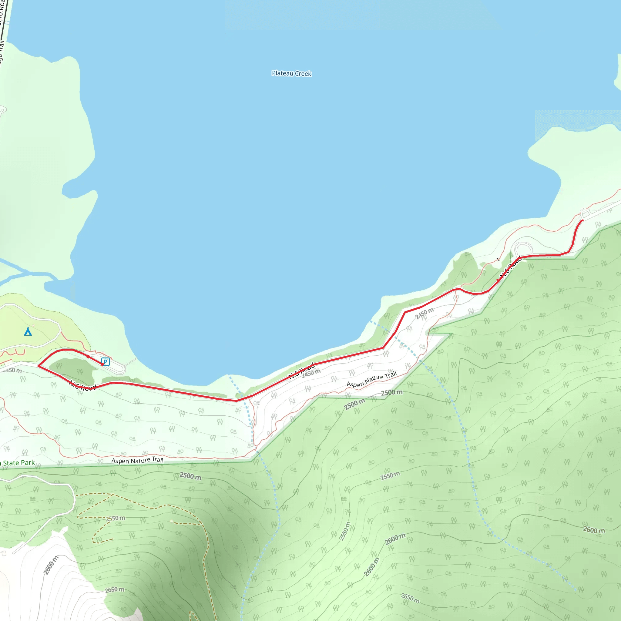Vega Reservoir South Shore Trail mobile static map