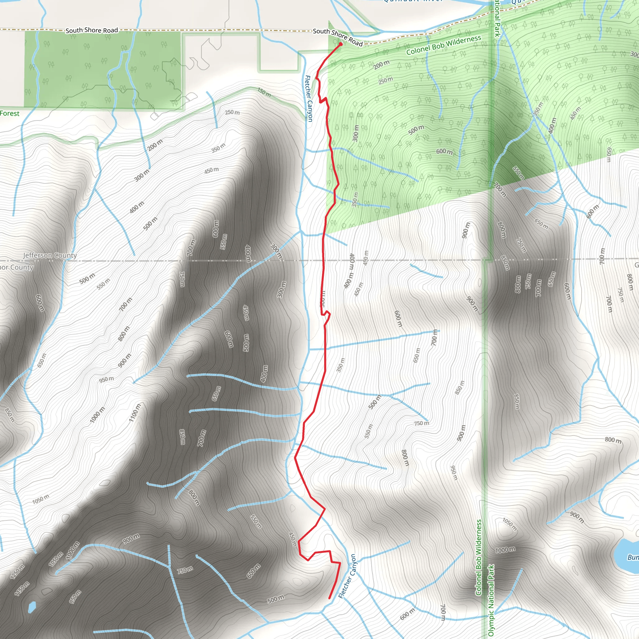 Fletcher Canyon Trail mobile static map