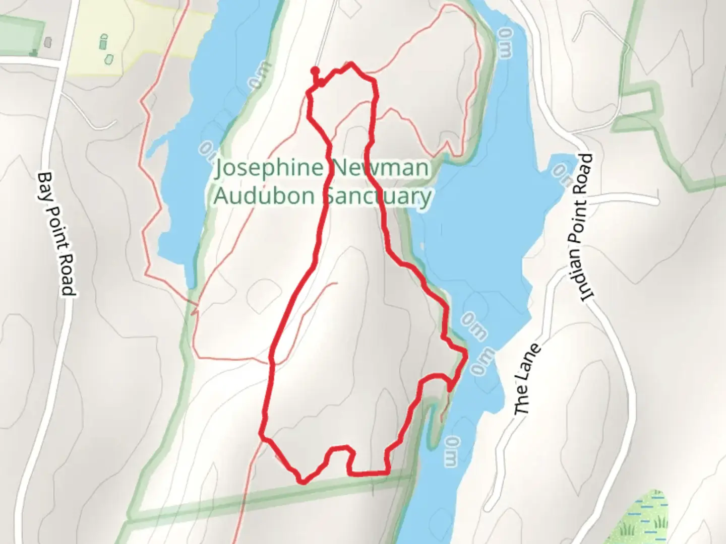 An image depicting the trail Josephine Newman Audubon Sanctuary Loop and its surrounding area.