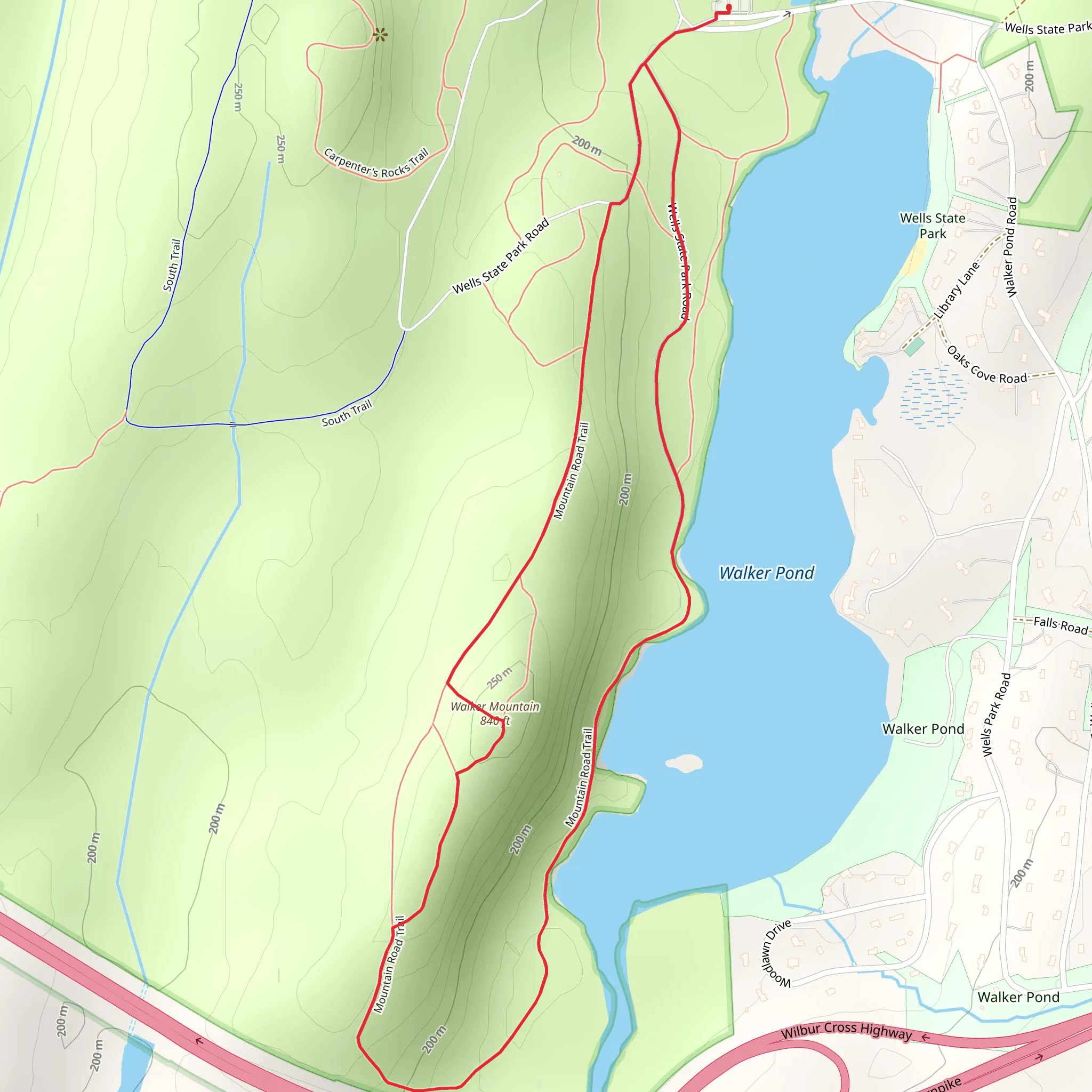 Walker Mountain Loop - Wells State Park mobile static map