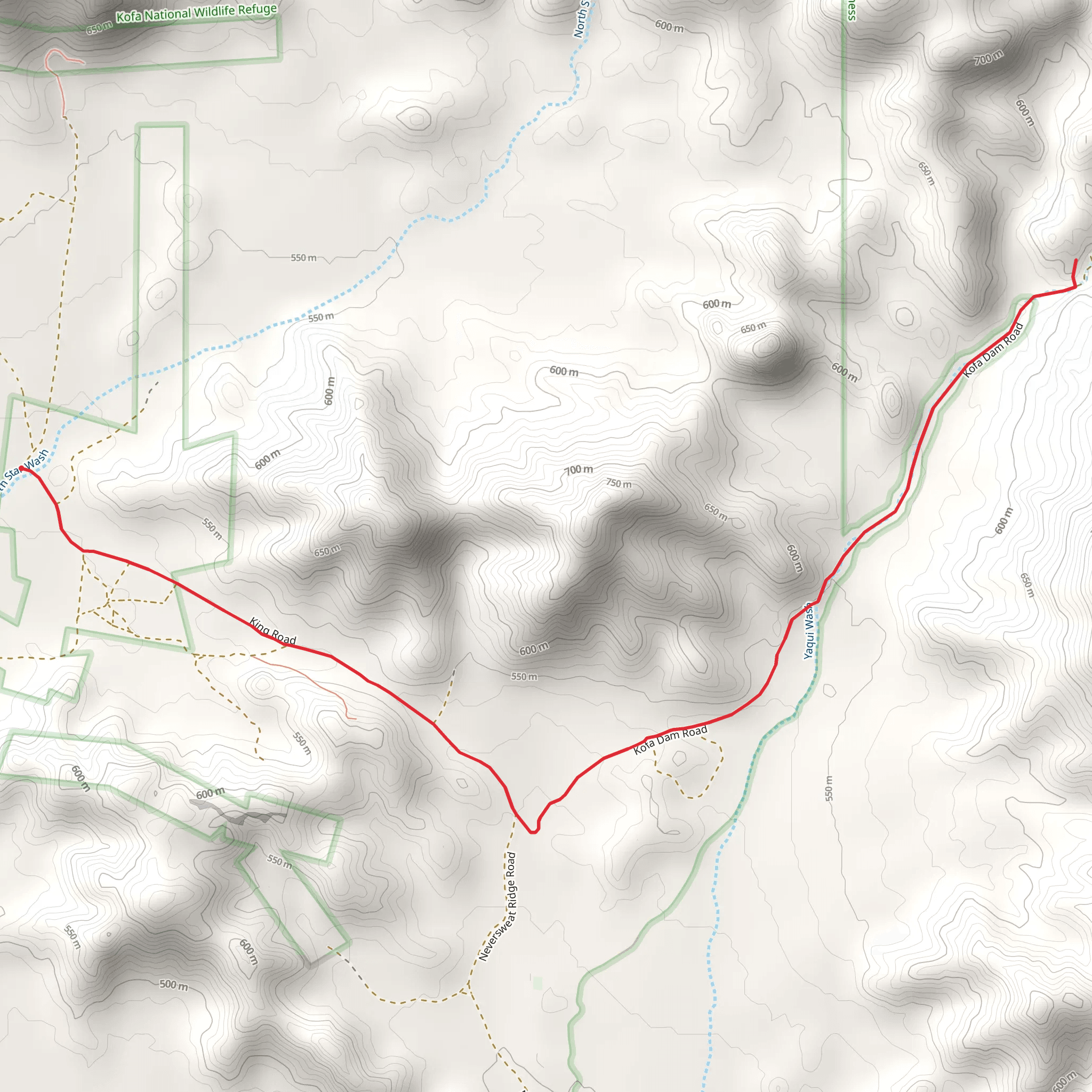 Yaqui Wash Walk mobile static map
