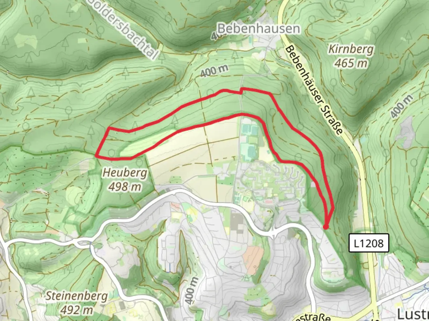 An image depicting the trail Abebe-Bikila Runde and its surrounding area.