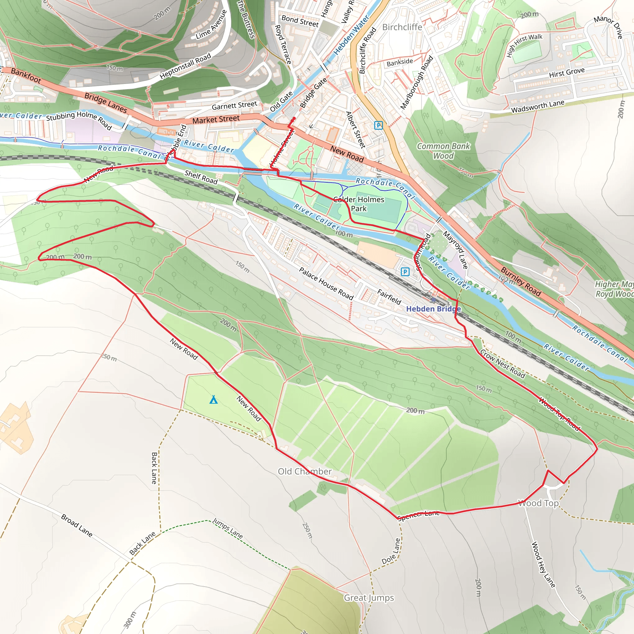 Hebden Bridge Loop mobile static map