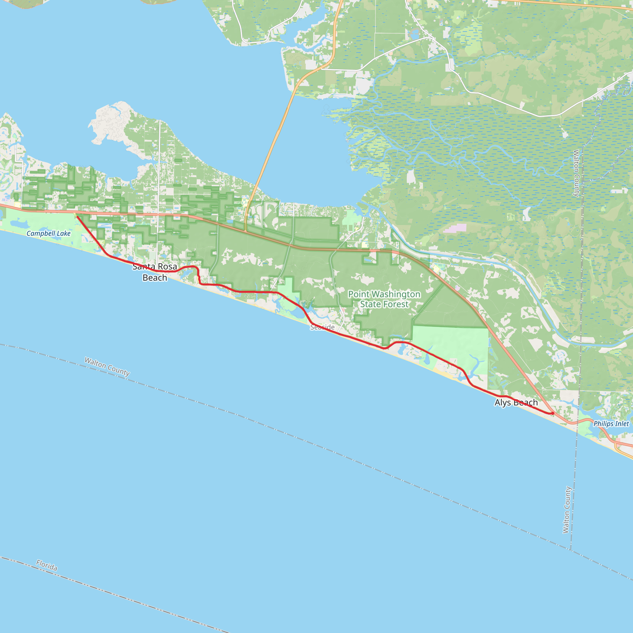 Timpoochee Trail mobile static map