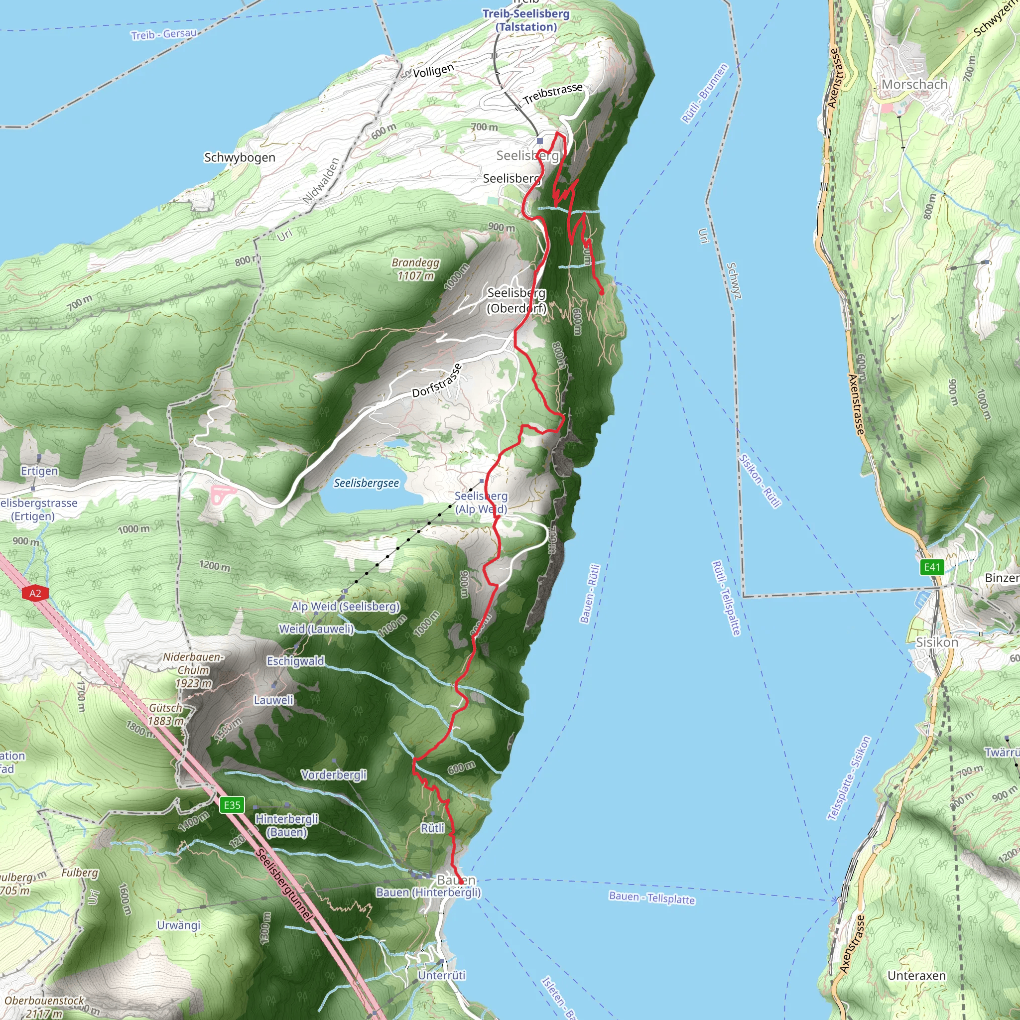 The Swiss William Tell Path mobile static map