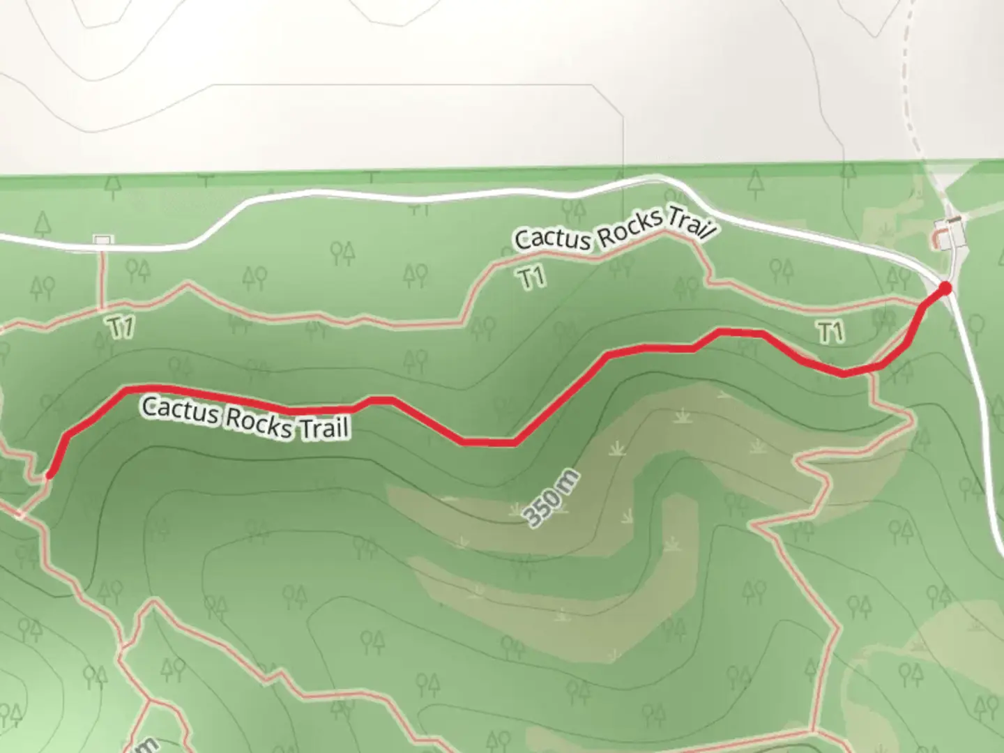 An image depicting the trail Cactus Rocks Trail and its surrounding area.