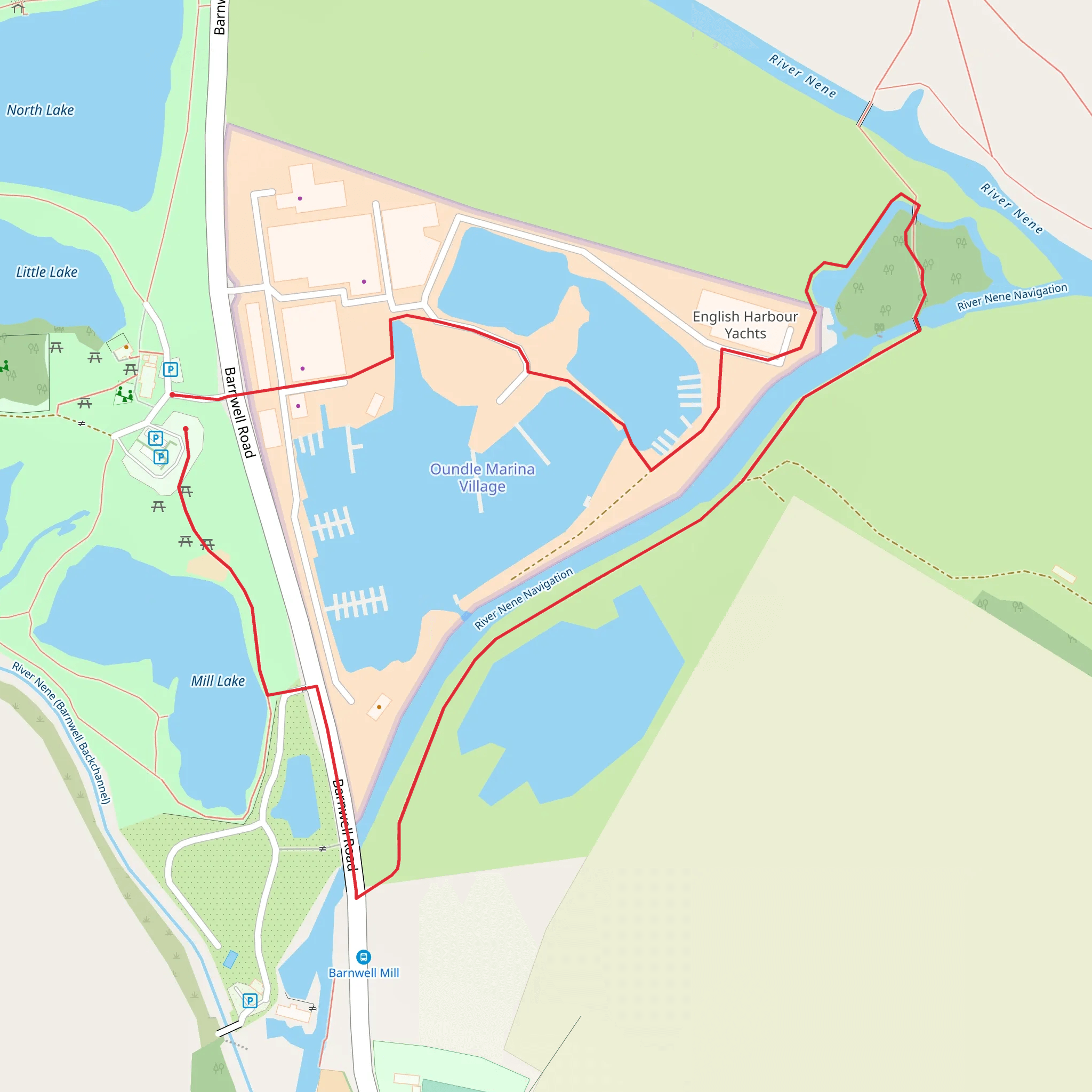 Barnwell Country Park mobile static map
