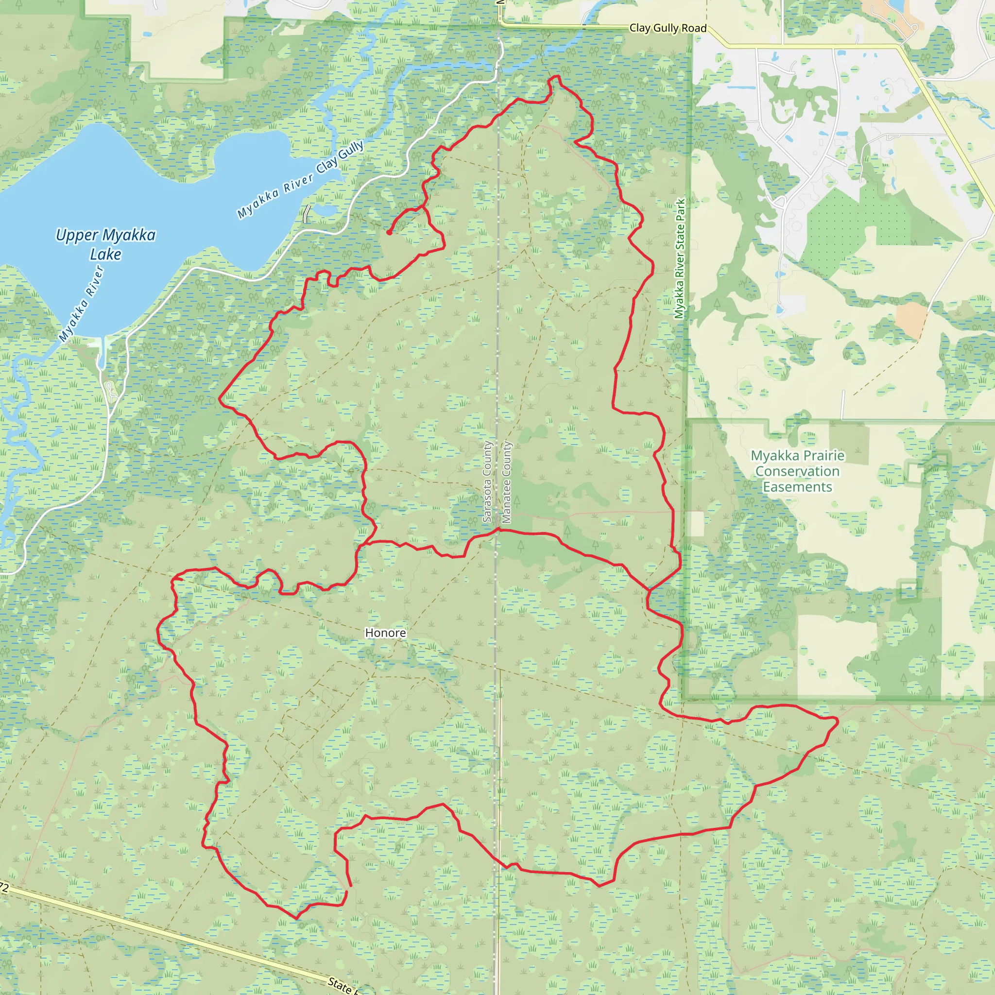 Myakka Hiking Trail mobile static map