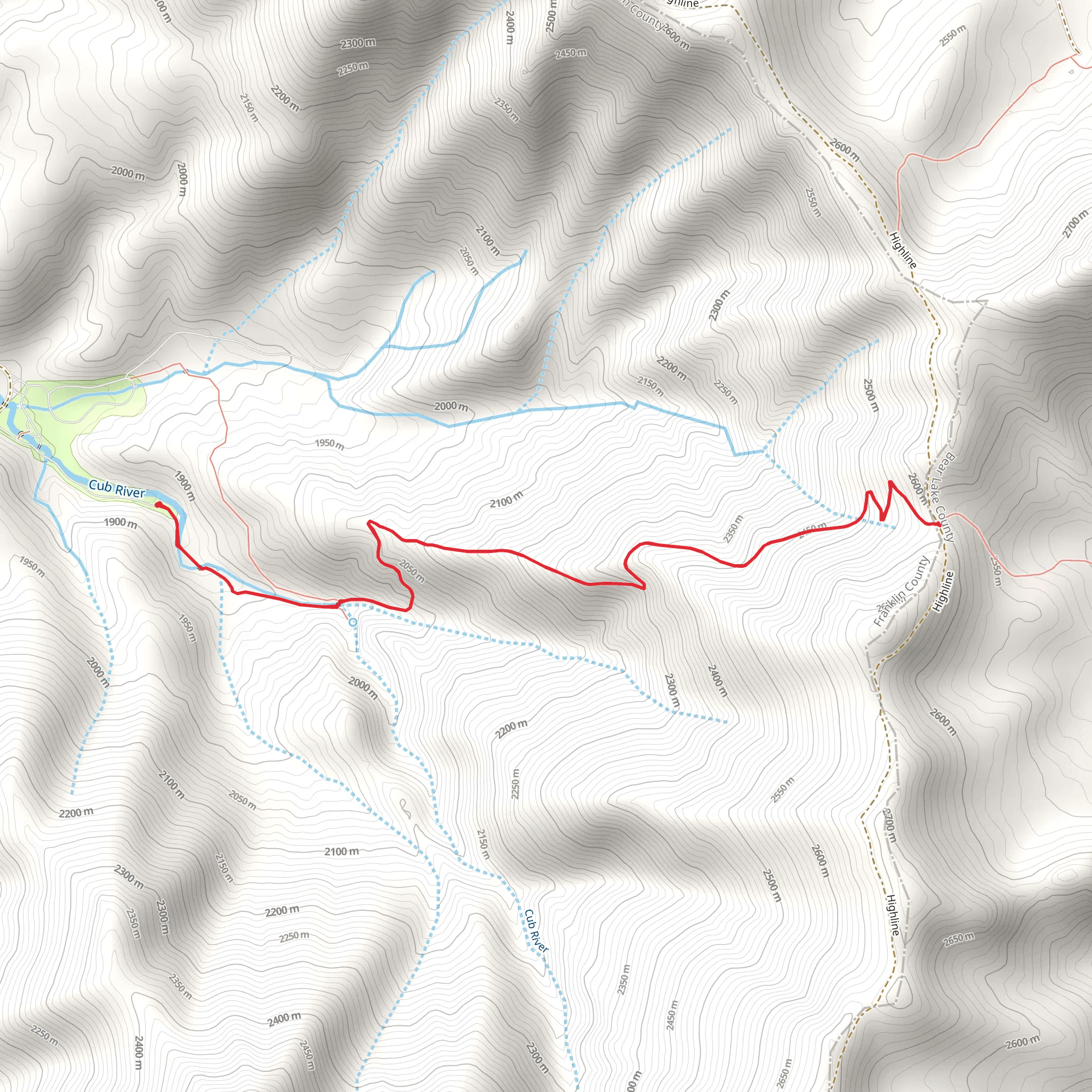 Willow Flat Out and Back mobile static map