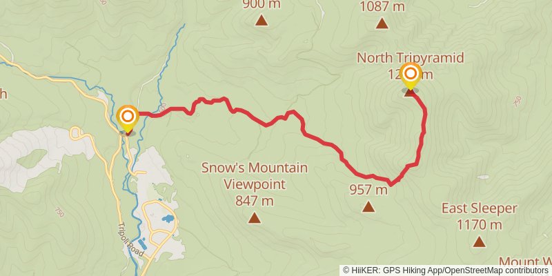 Tripyramids via Livermore Trail, Scaur Ridge Trail stage 2 Map