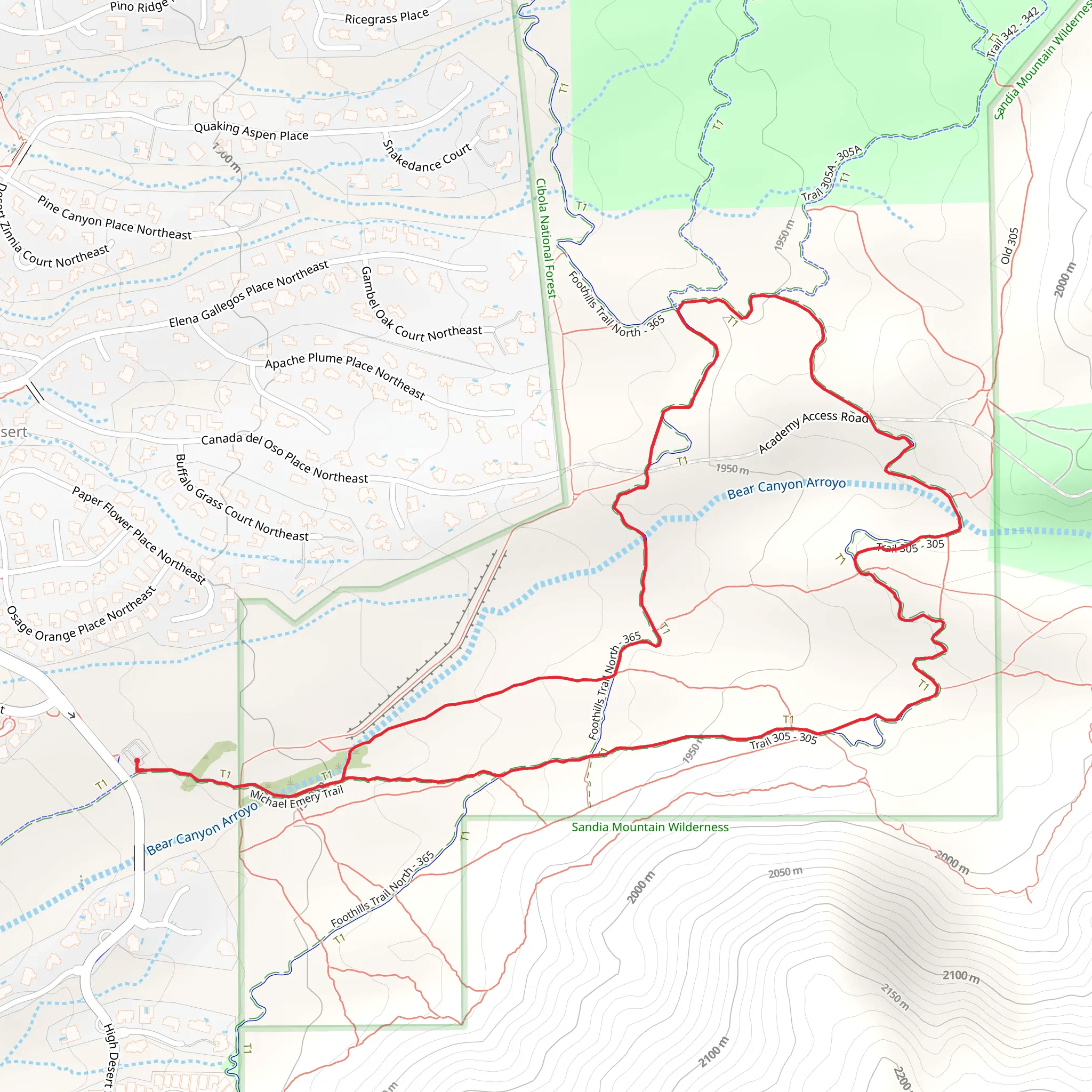 Bear Canyon Arroyo Loop mobile static map