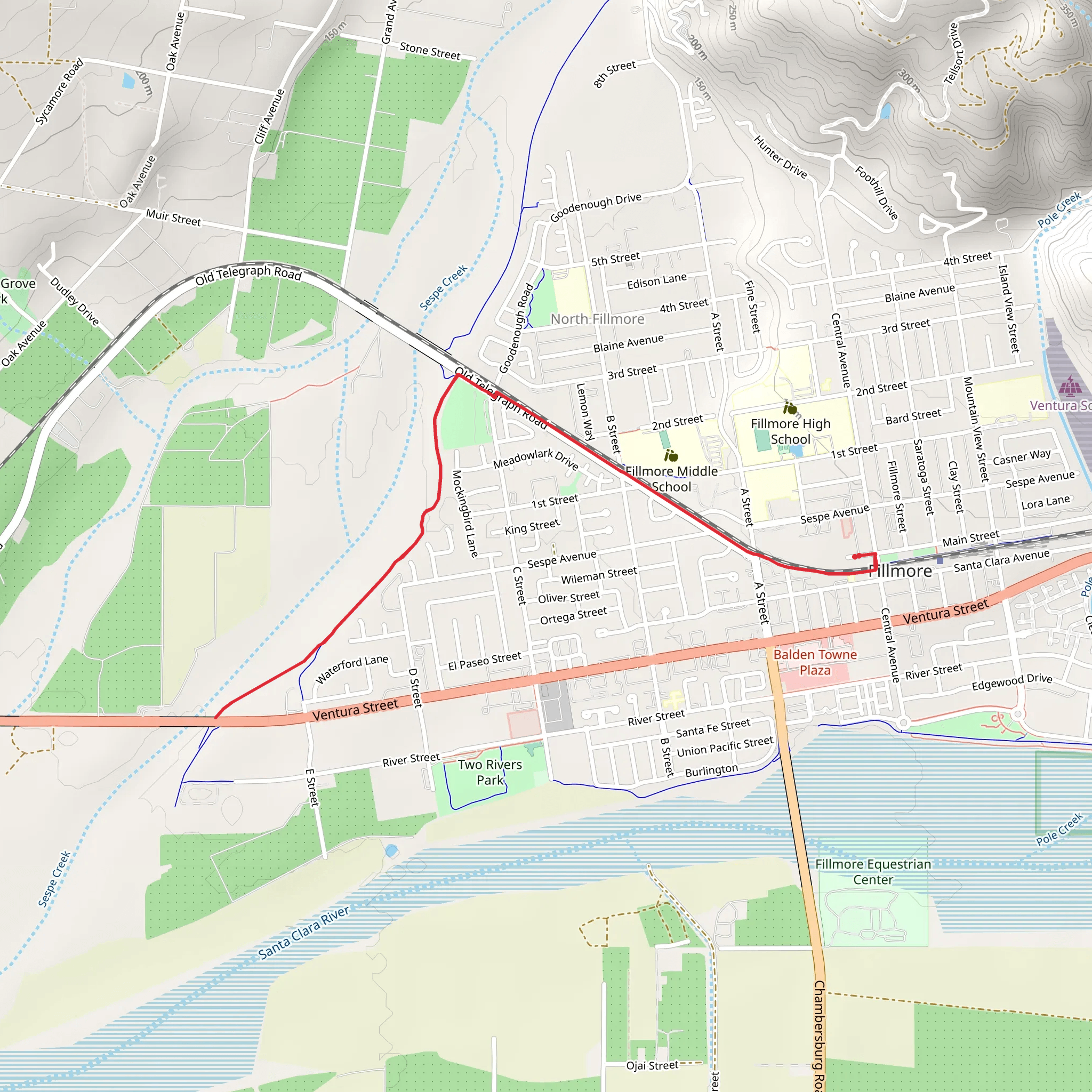 Sespe Creek mobile static map
