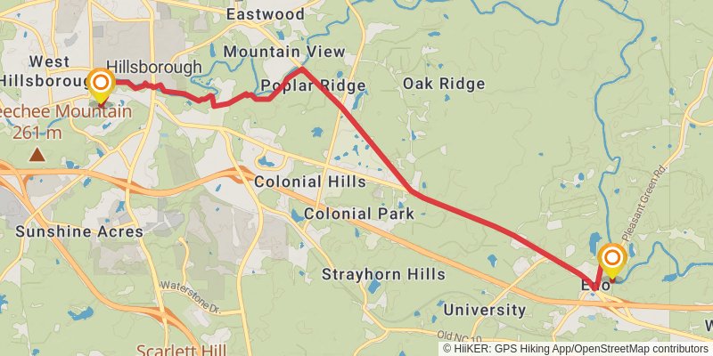Mountains-to-Sea Trail stage 52 Map