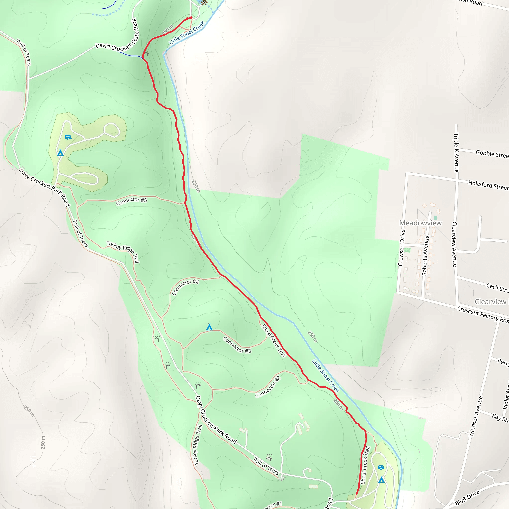 Shoal Creek Trail mobile static map