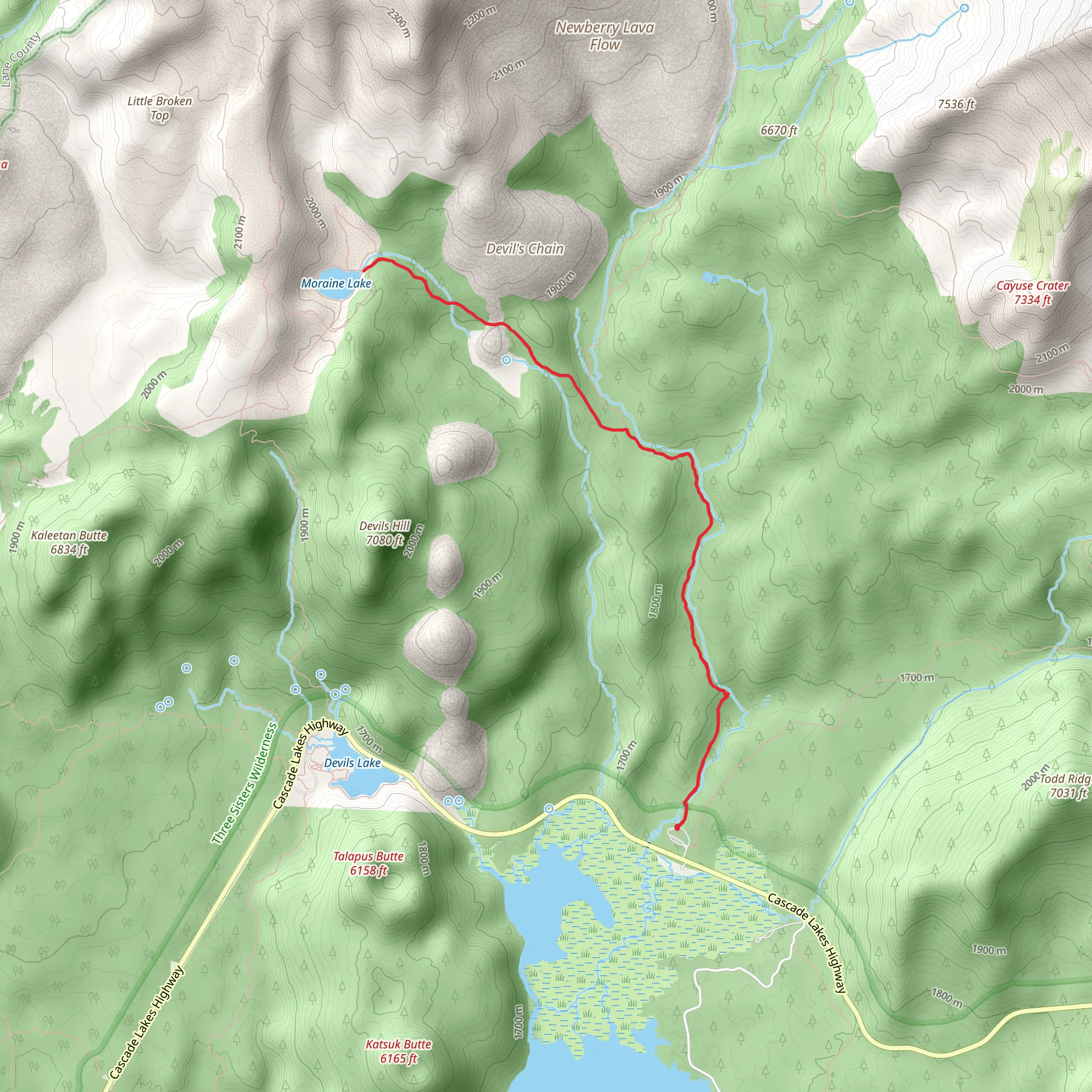 Moraine Lake Trail mobile static map