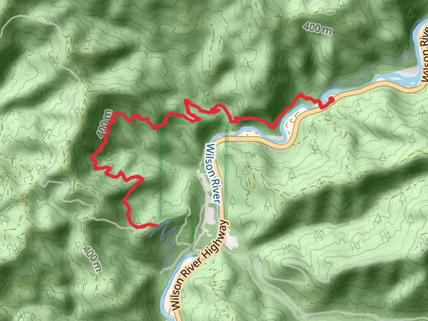 An image depicting the trail Wilson River Trail Out and Back and its surrounding area.
