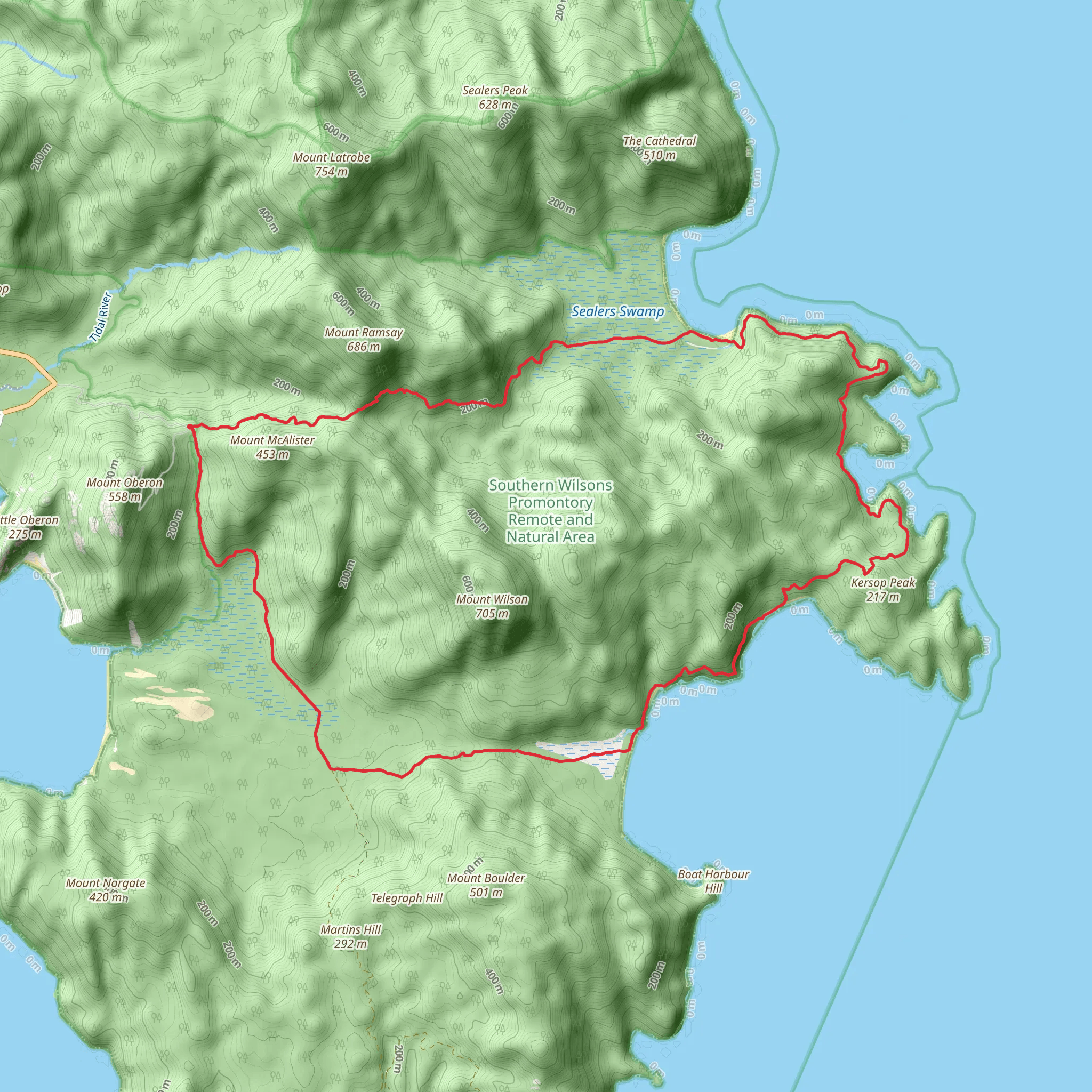 Wilsons Promontory - Eastern Circuit mobile static map