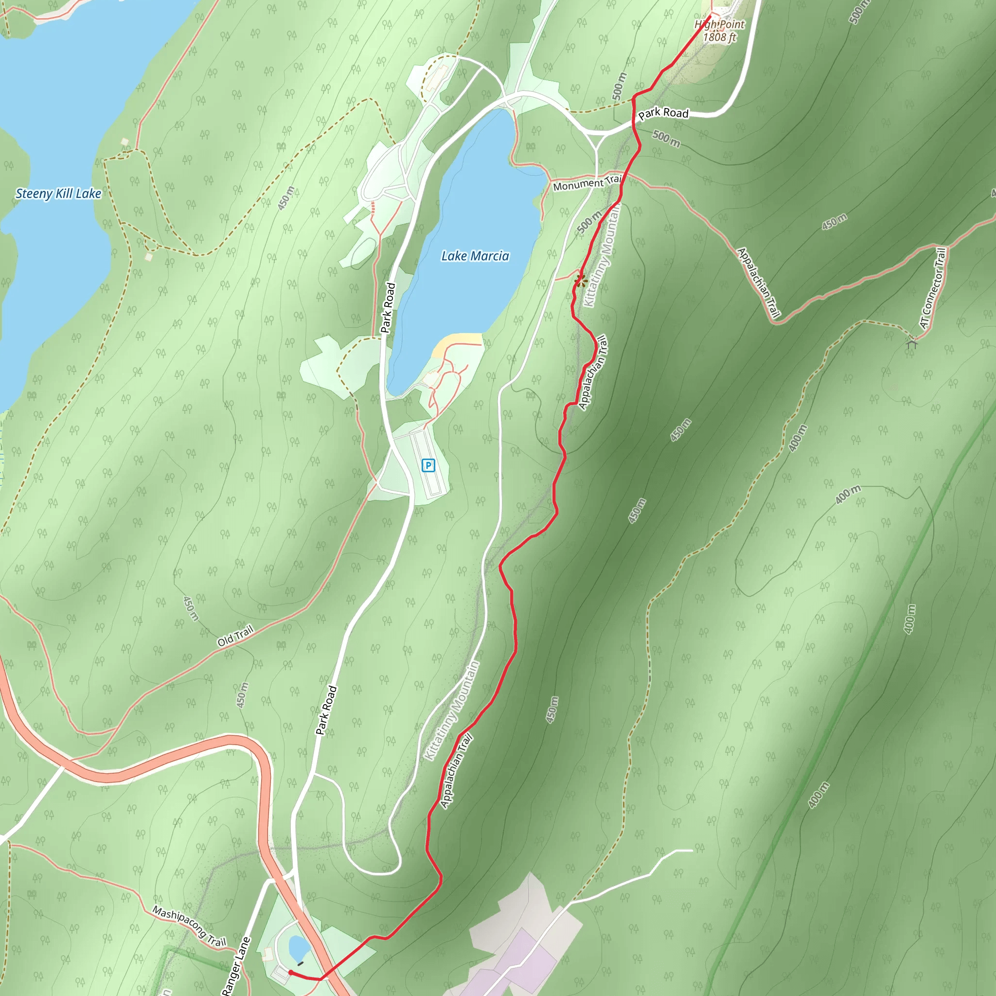 Kittatinny Mountain via Monument Trail mobile static map