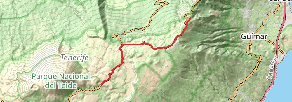 La Esperanza to Parador de Cañadas del Teide Walk via Puerto De Izana stage 3 Map