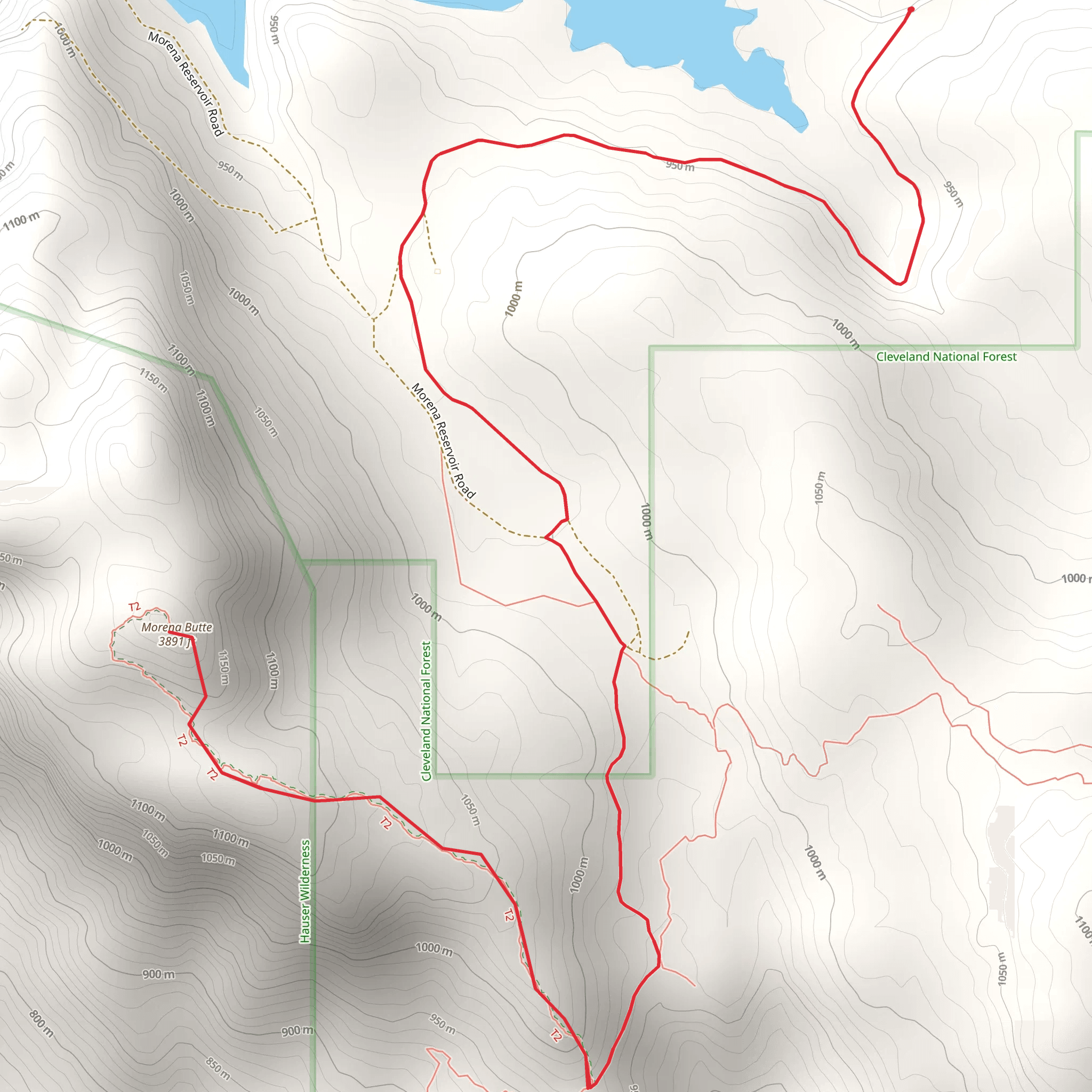 Morena Butte from Morena Reservoir mobile static map
