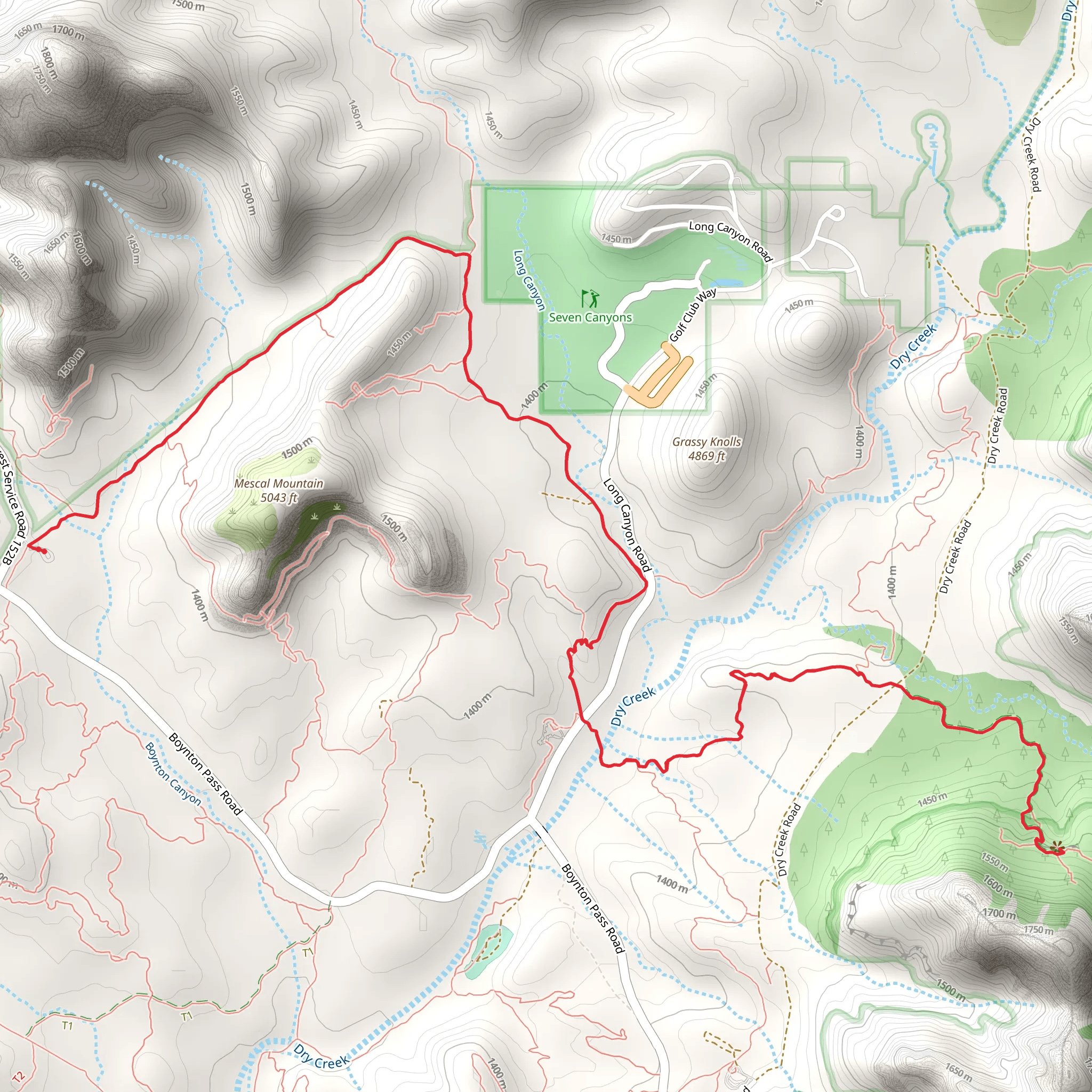 Deadman's Pass Trail and Devils Bridge Trail mobile static map