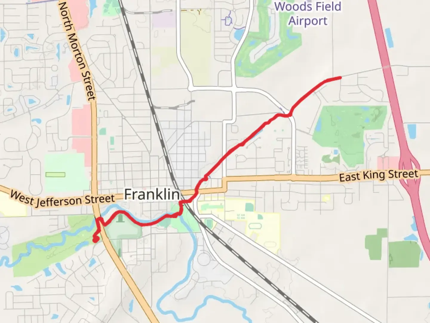 An image depicting the trail Franklin Greenway Trail and its surrounding area.