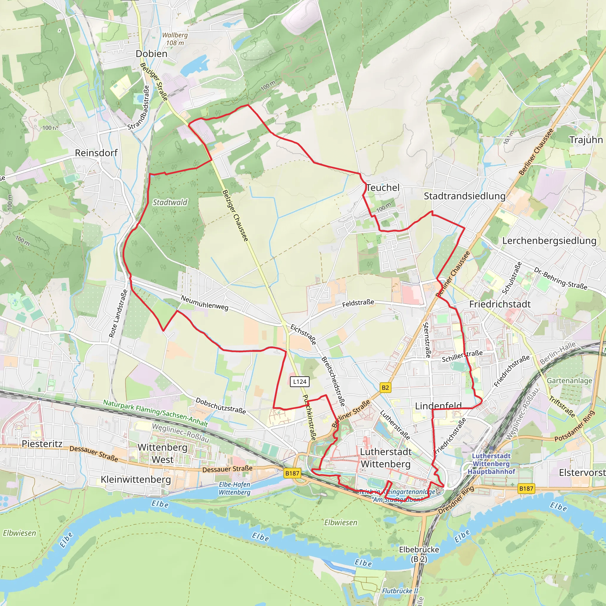 Lutherstadt Wittenberg Loop mobile static map