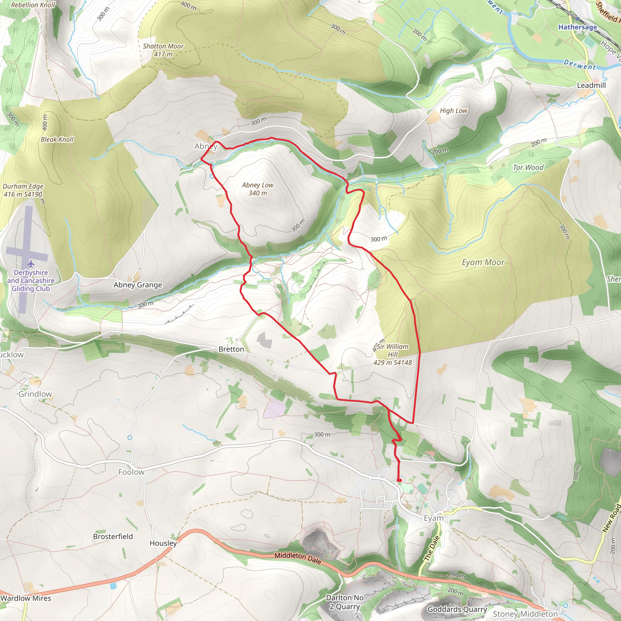 Eyam - Abney mobile static map