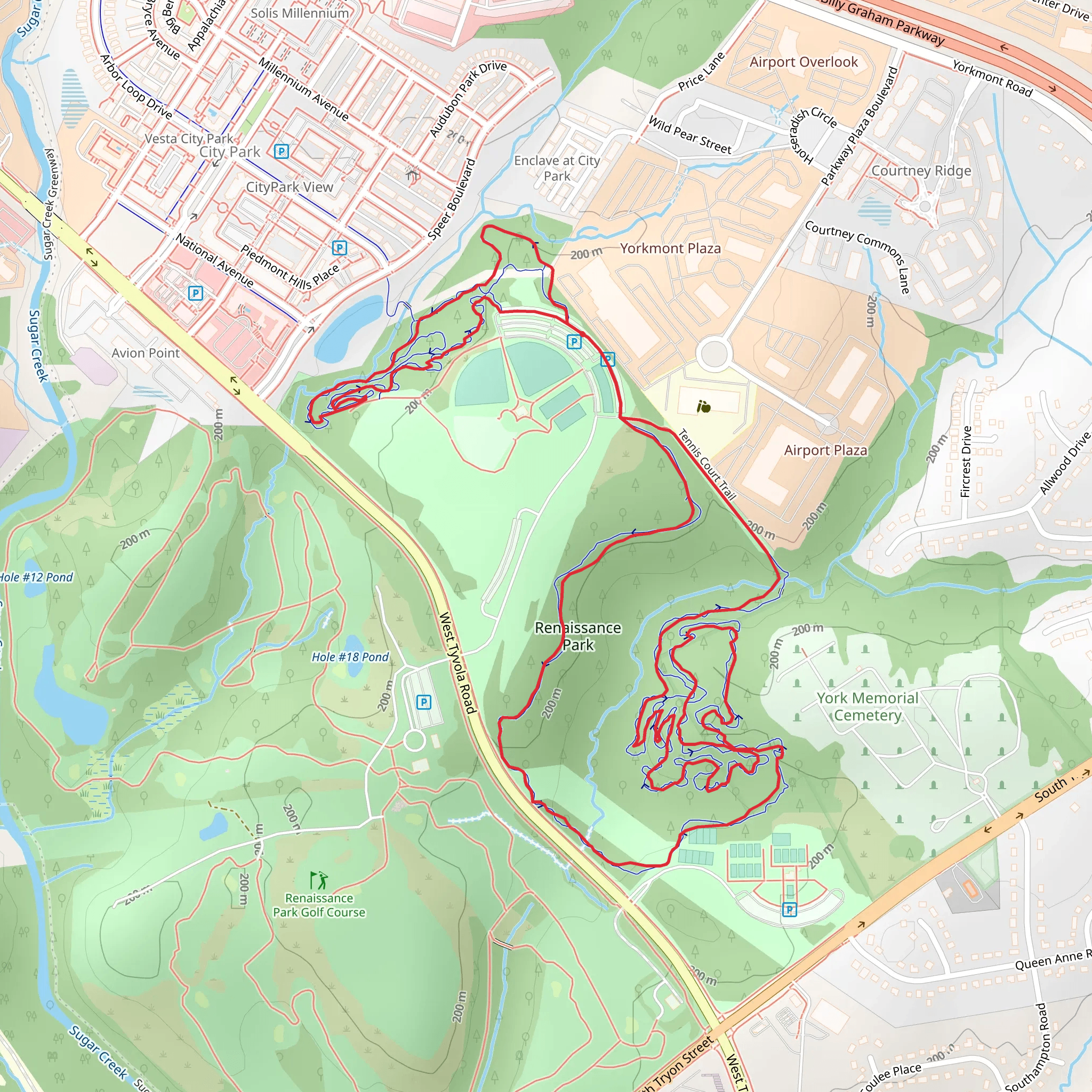 Renaissance Park Loop - Tennis Court Trail mobile static map
