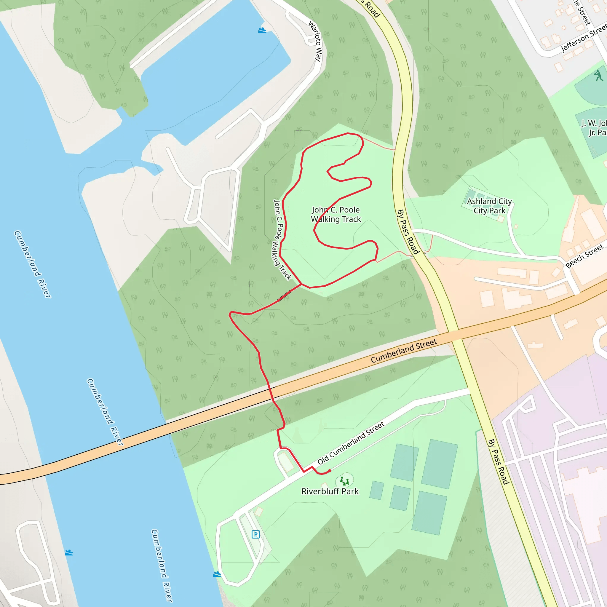 John C Poole Walking Track Loop mobile static map