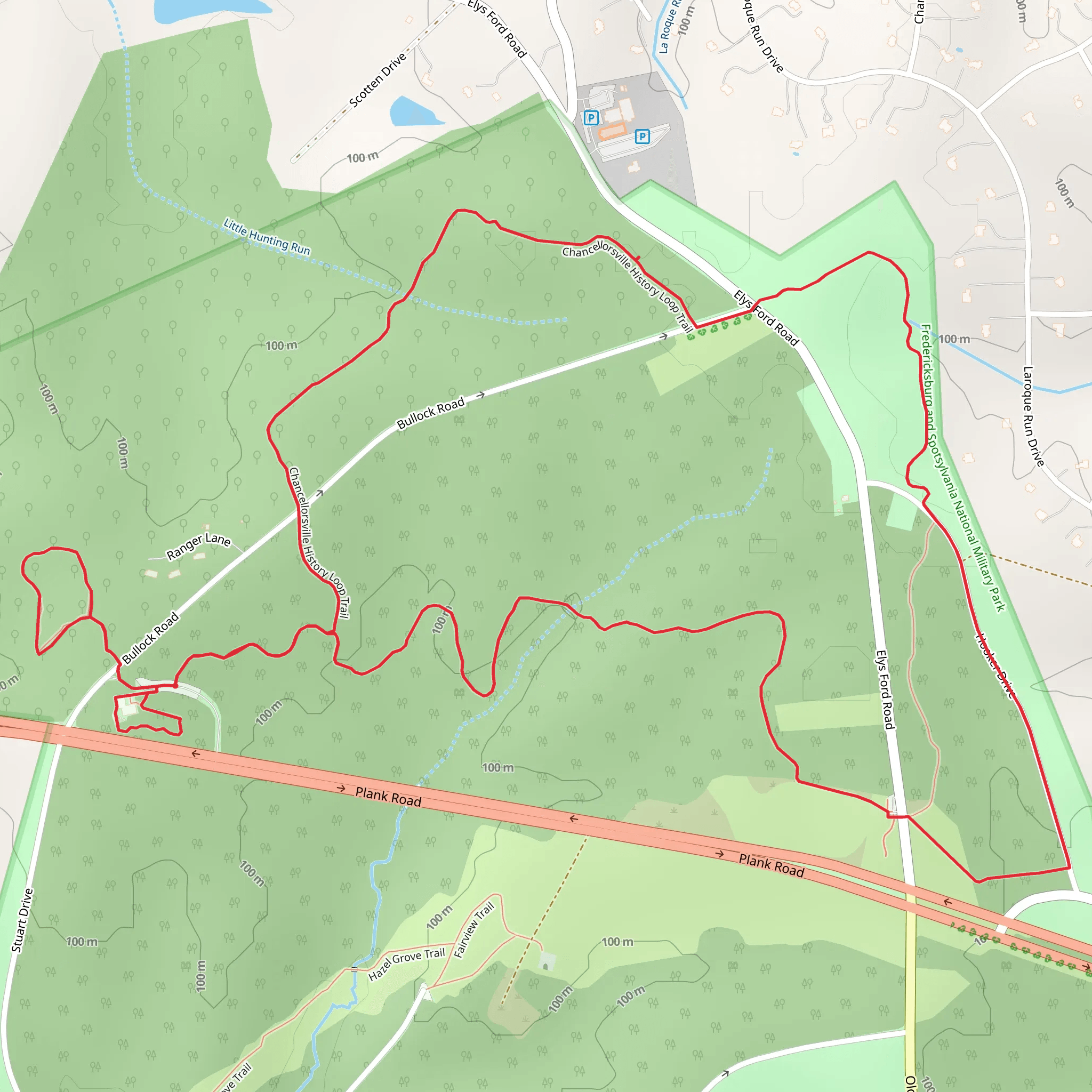 Chancellorsville History Loop Trail mobile static map