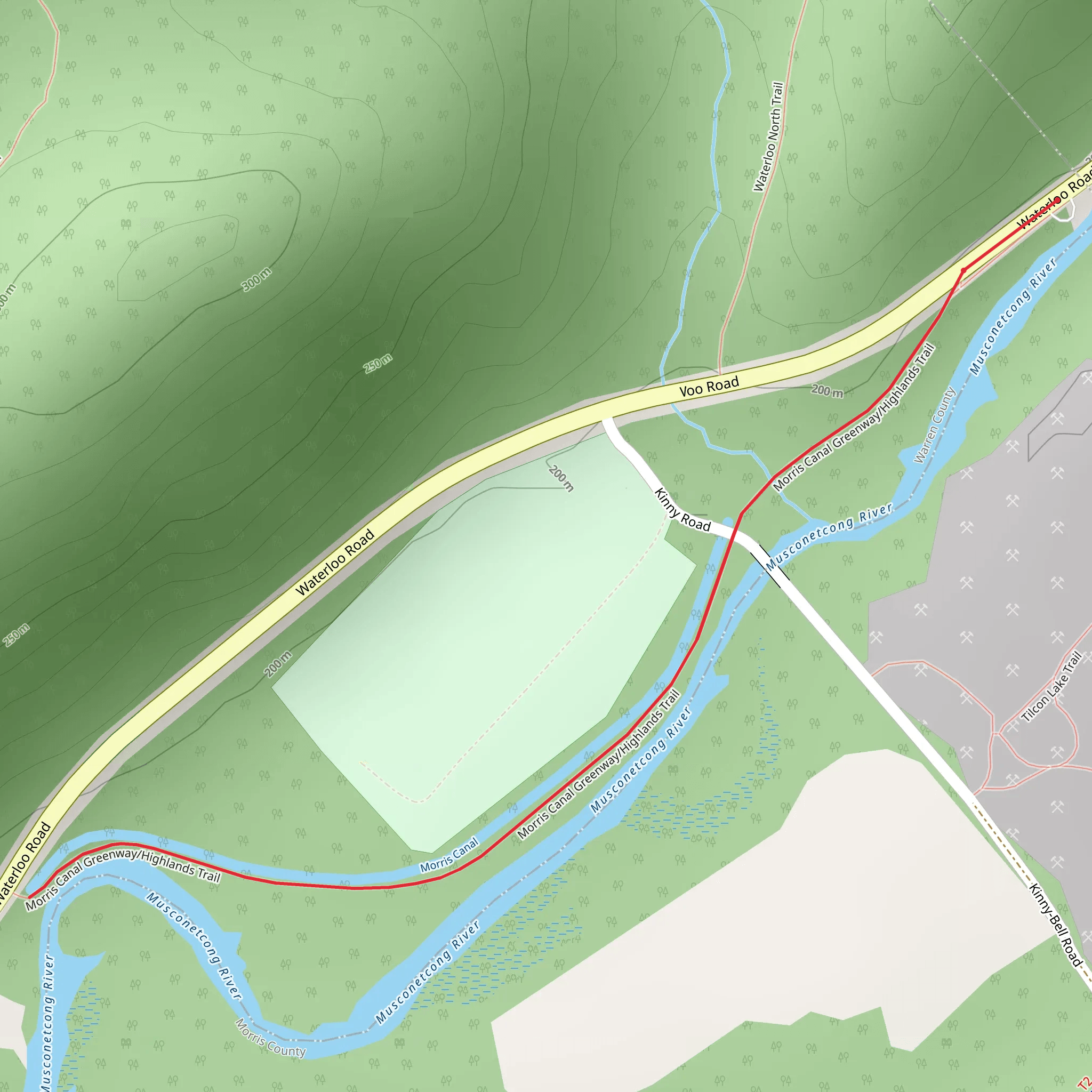 Musconetcong River via Highlands Trail mobile static map