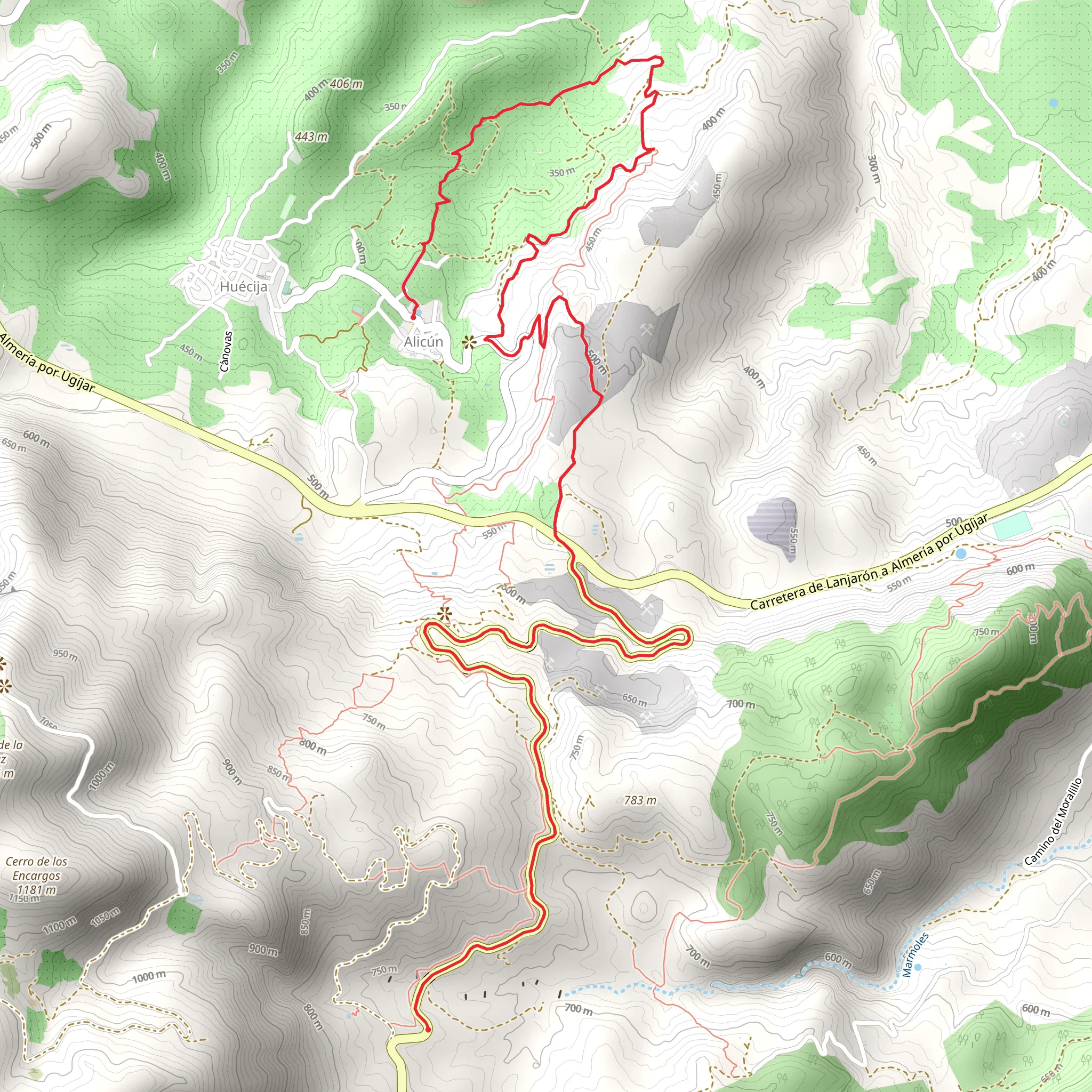 From Alicun to Gatuna PR A 307 mobile static map