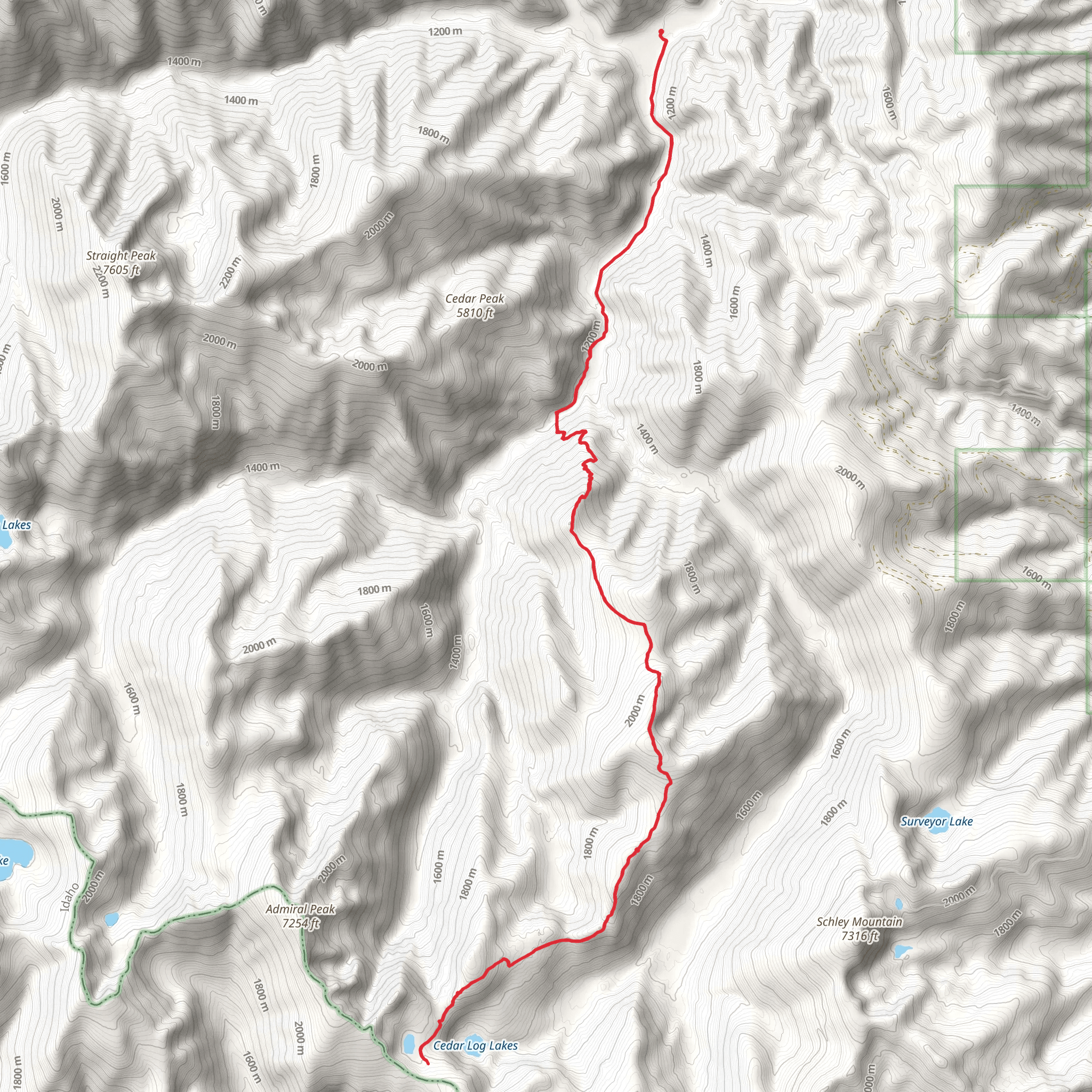 Indian Ridge Trail via West Fork Fish Creek Trail mobile static map