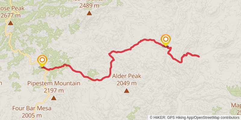 Hu Bar Trail via Bearpen Creek stage 4 Map