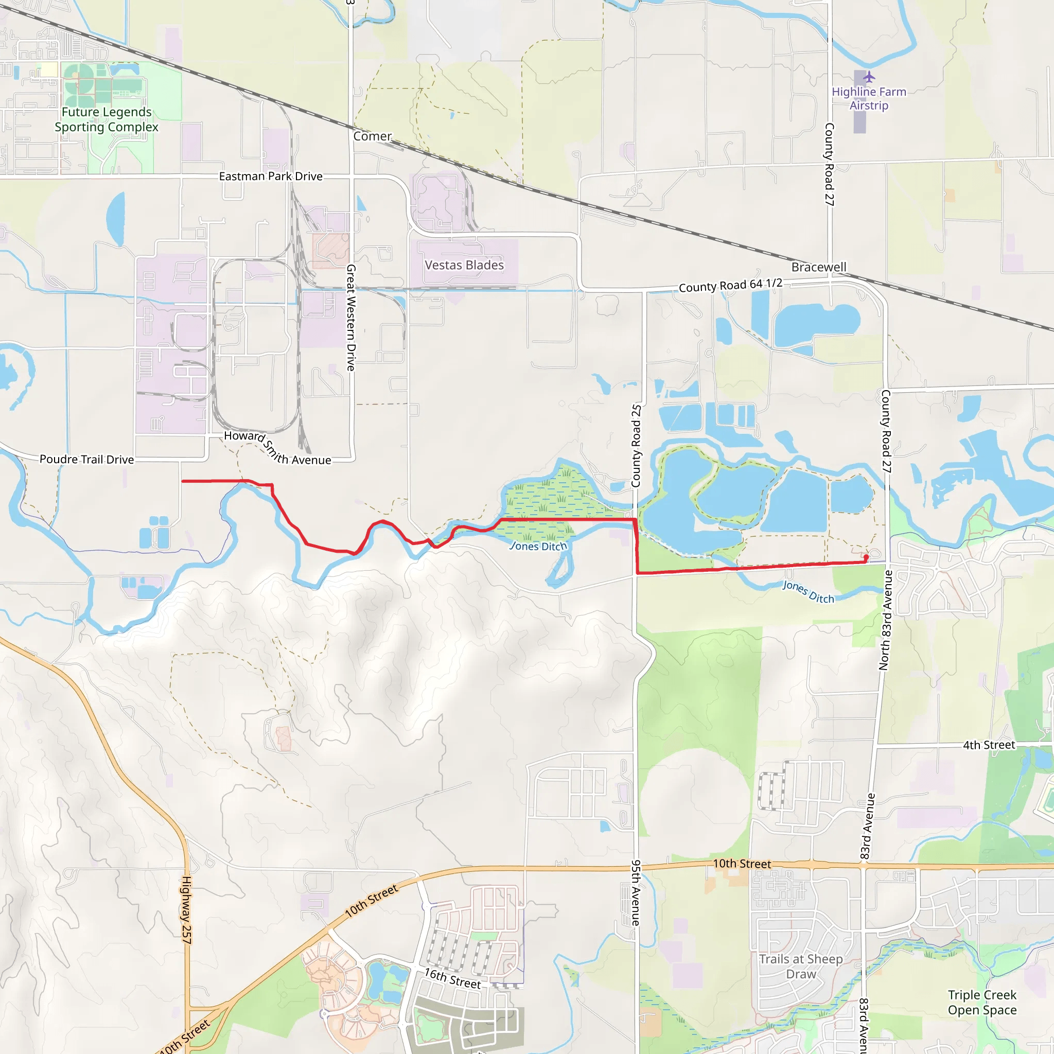 Poudre River Trail - County Road 62 mobile static map
