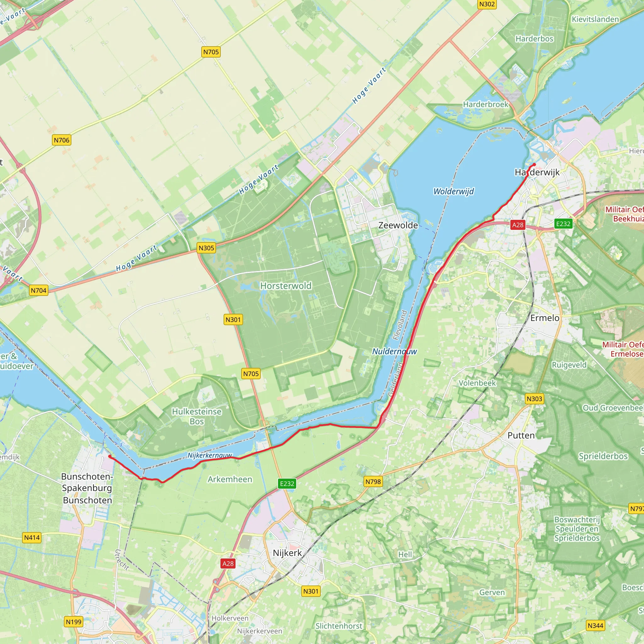 Zuidwenk to Dolfinarium via Harderwijk mobile static map