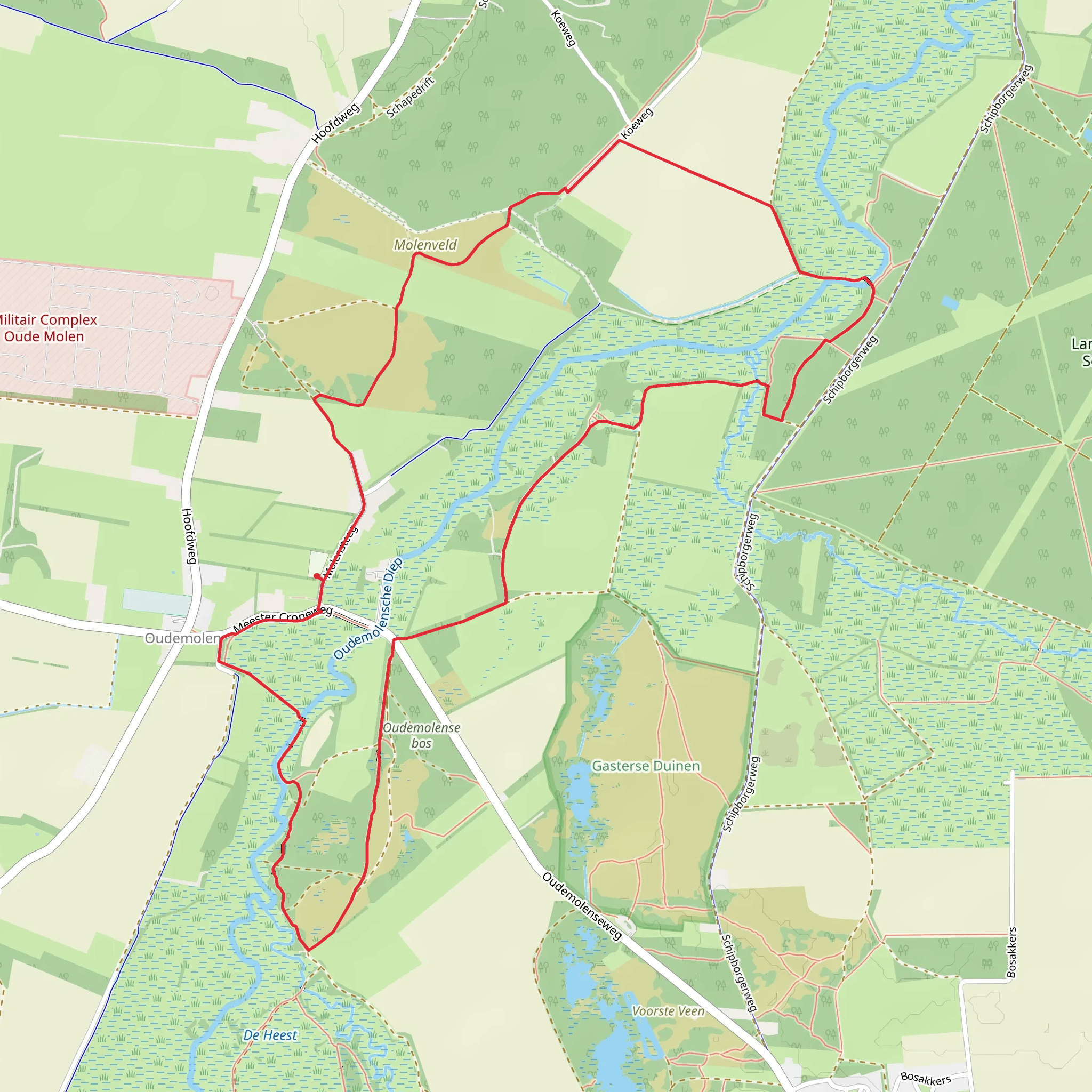 De Zwaluw and Oudemolense Veld Circle mobile static map