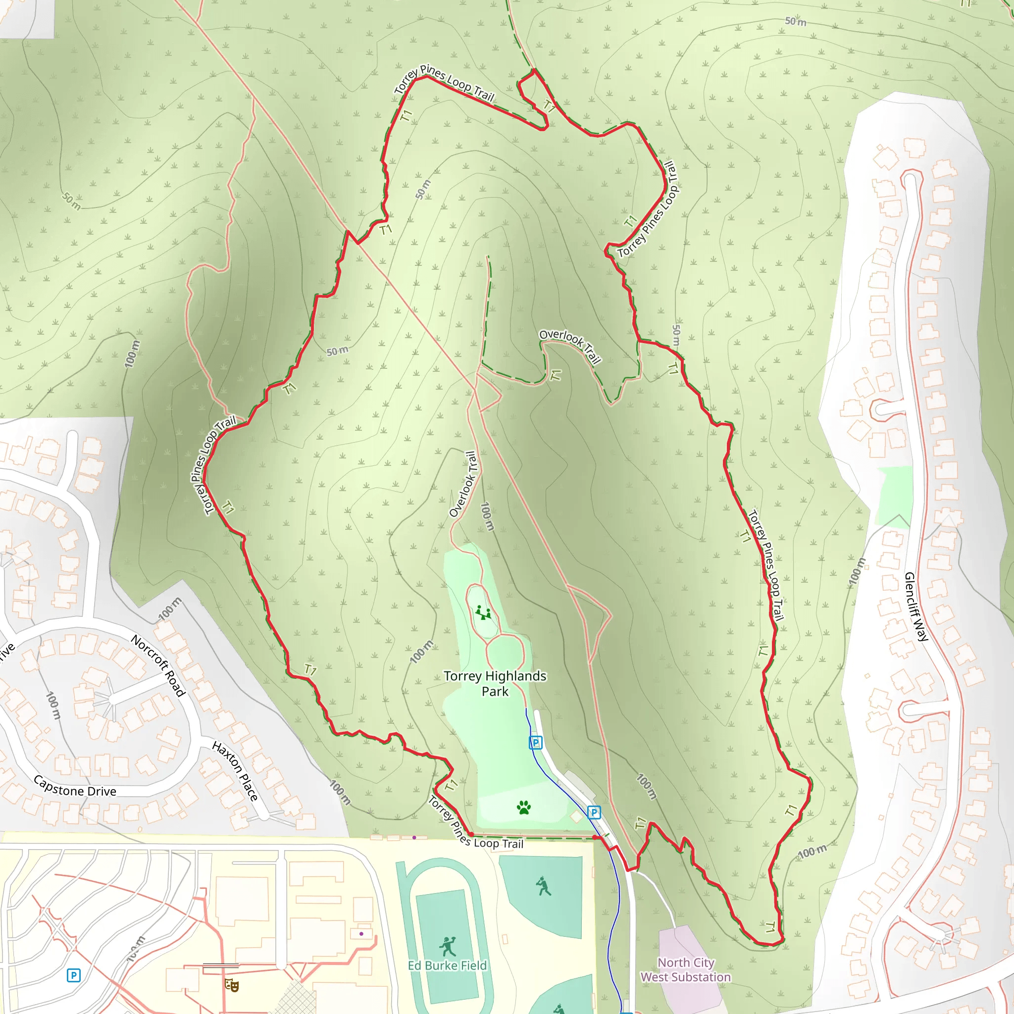 Torrey Pines Loop Trail mobile static map